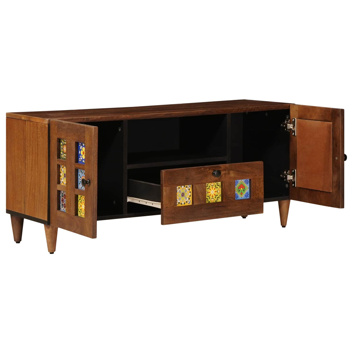 TV-skab med skuffe Valnød 105 x 33 x 46 cm Massivt mangotræ
