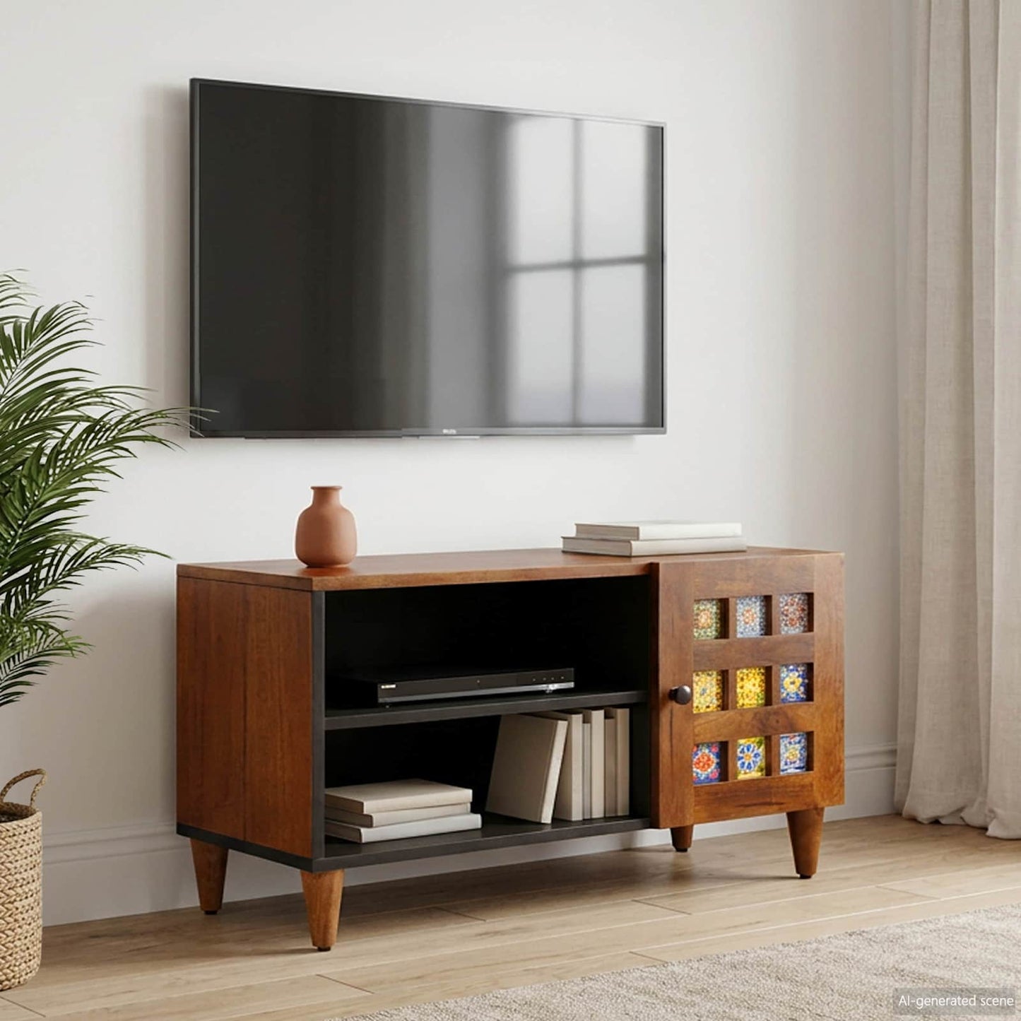 TV-skab med opbevaring Valnød 80 x 33 x 46 cm Massivt mangotræ