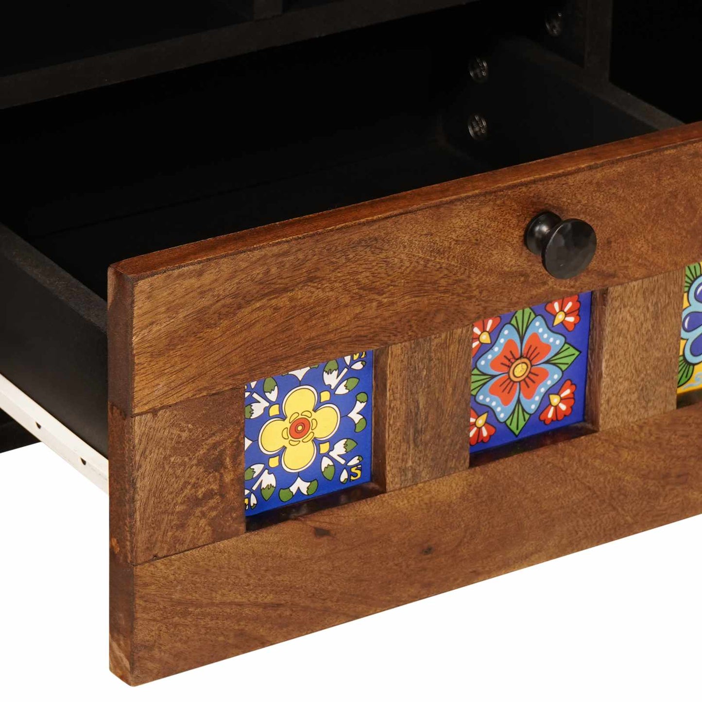 TV-skab med skuffe Valnød 100 x 33 x 46 cm Massivt mangotræ