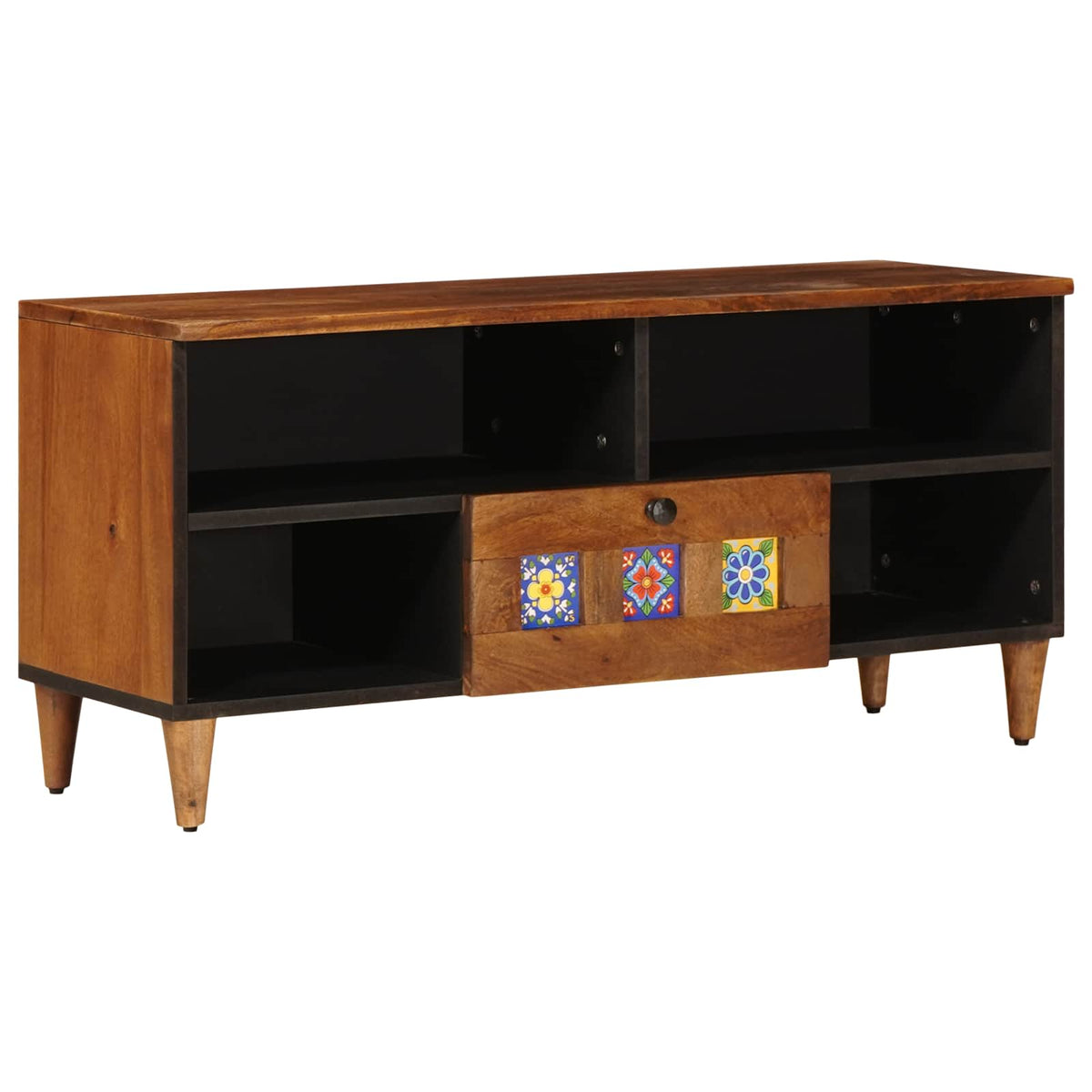 TV-skab med skuffe Valnød 100 x 33 x 46 cm Massivt mangotræ