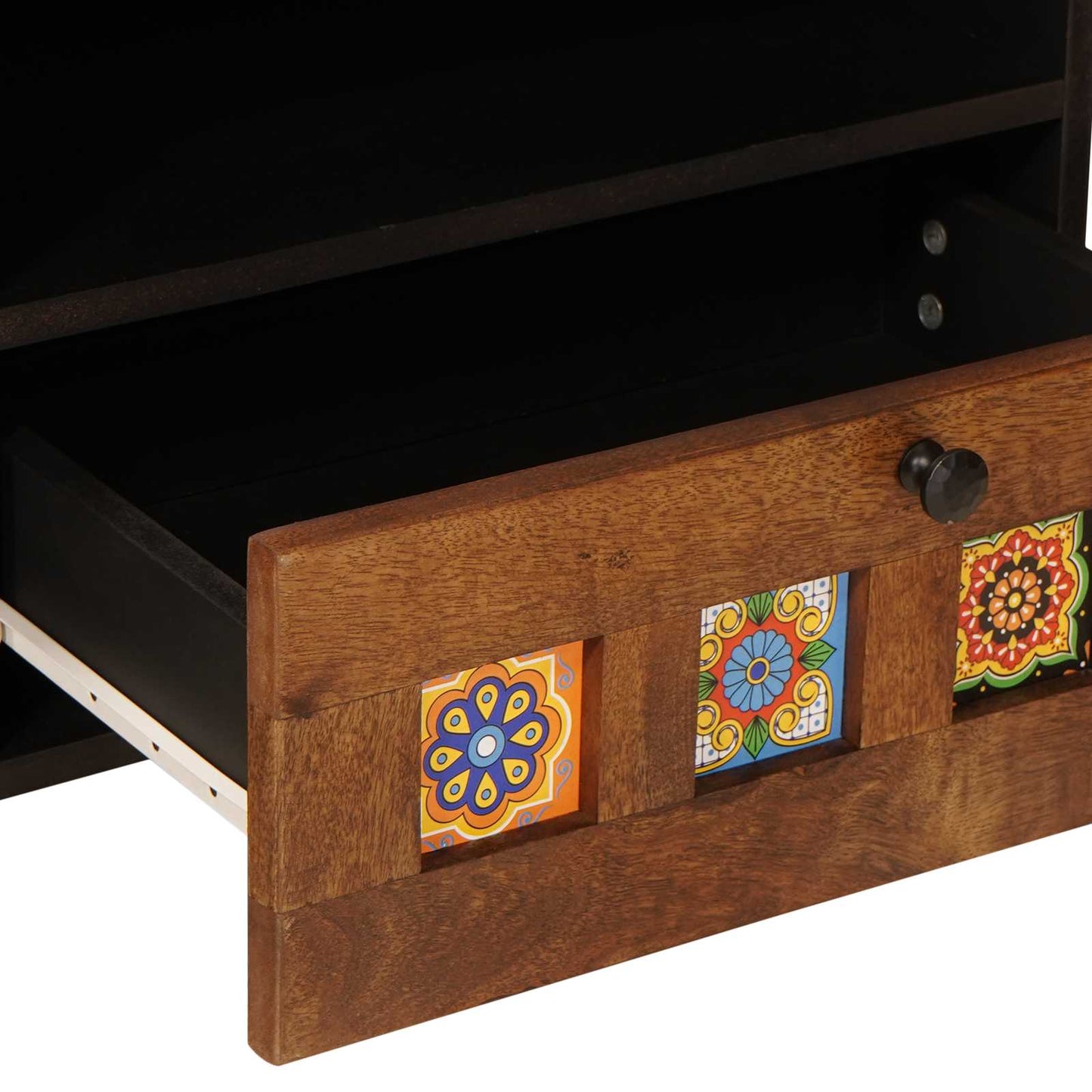 TV-skab med skuffe Valnød 80 x 33 x 46 cm Massivt mangotræ