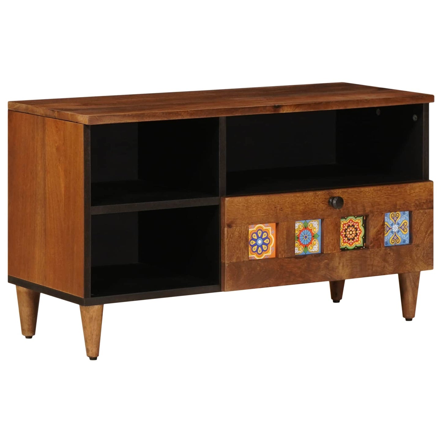 TV-skab med skuffe Valnød 80 x 33 x 46 cm Massivt mangotræ