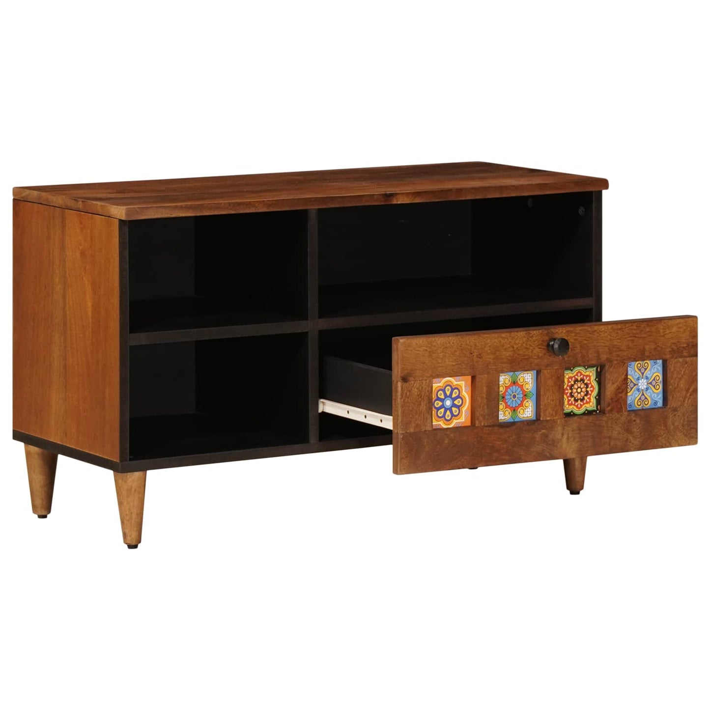 TV-skab med skuffe Valnød 80 x 33 x 46 cm Massivt mangotræ