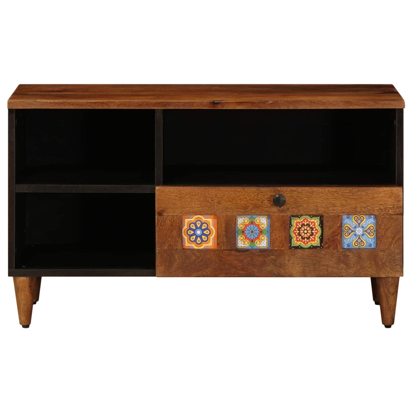 TV-skab med skuffe Valnød 80 x 33 x 46 cm Massivt mangotræ
