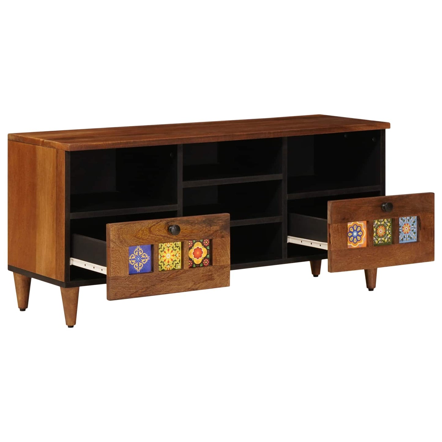TV-skab med skuffe Valnød 100 x 33 x 46 cm Massivt mangotræ