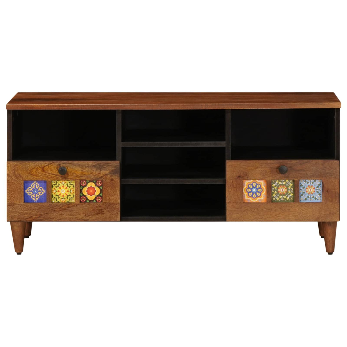 TV-skab med skuffe Valnød 100 x 33 x 46 cm Massivt mangotræ