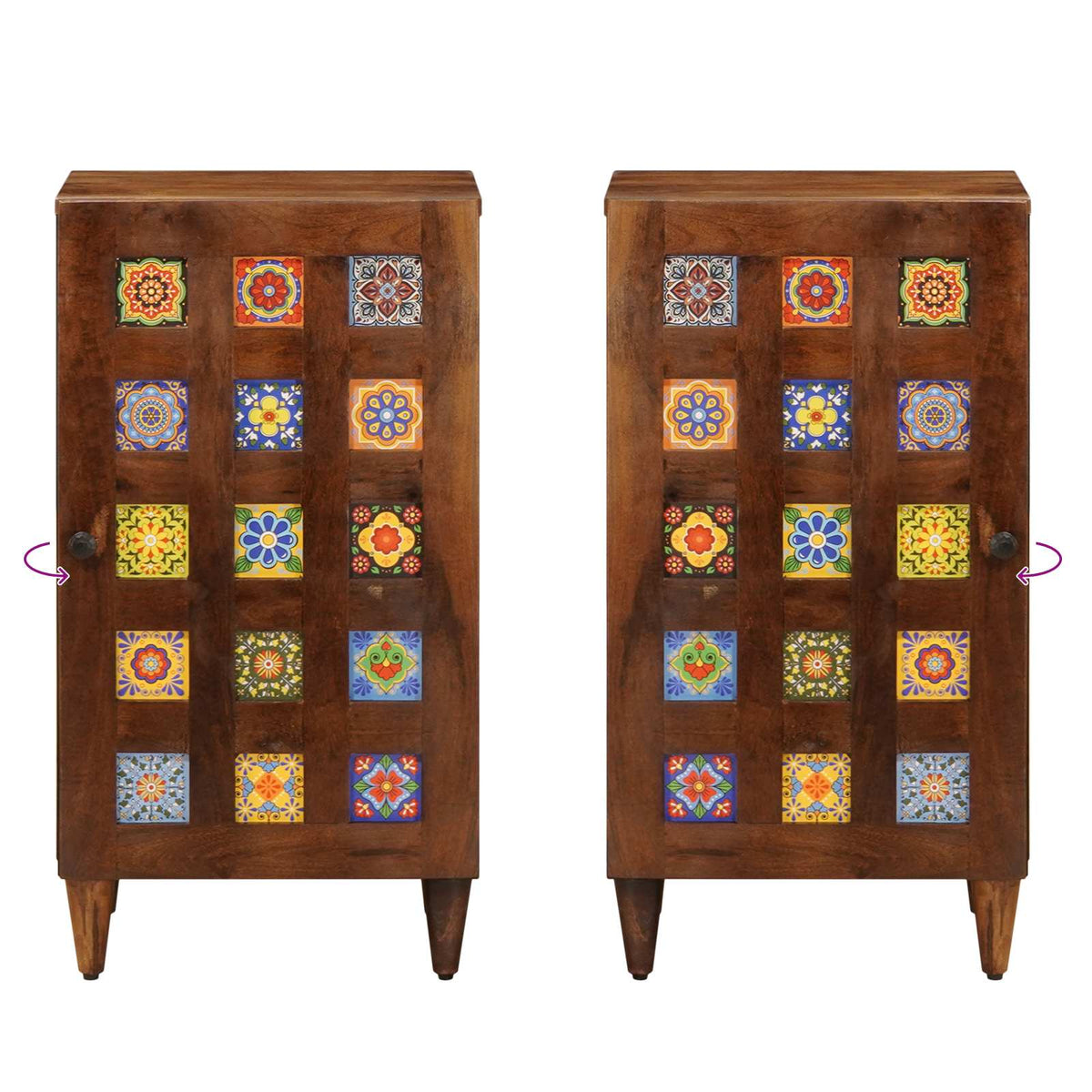 Sideboard med dør Valnød 40 x 33 x 75 cm Massivt mangotræ