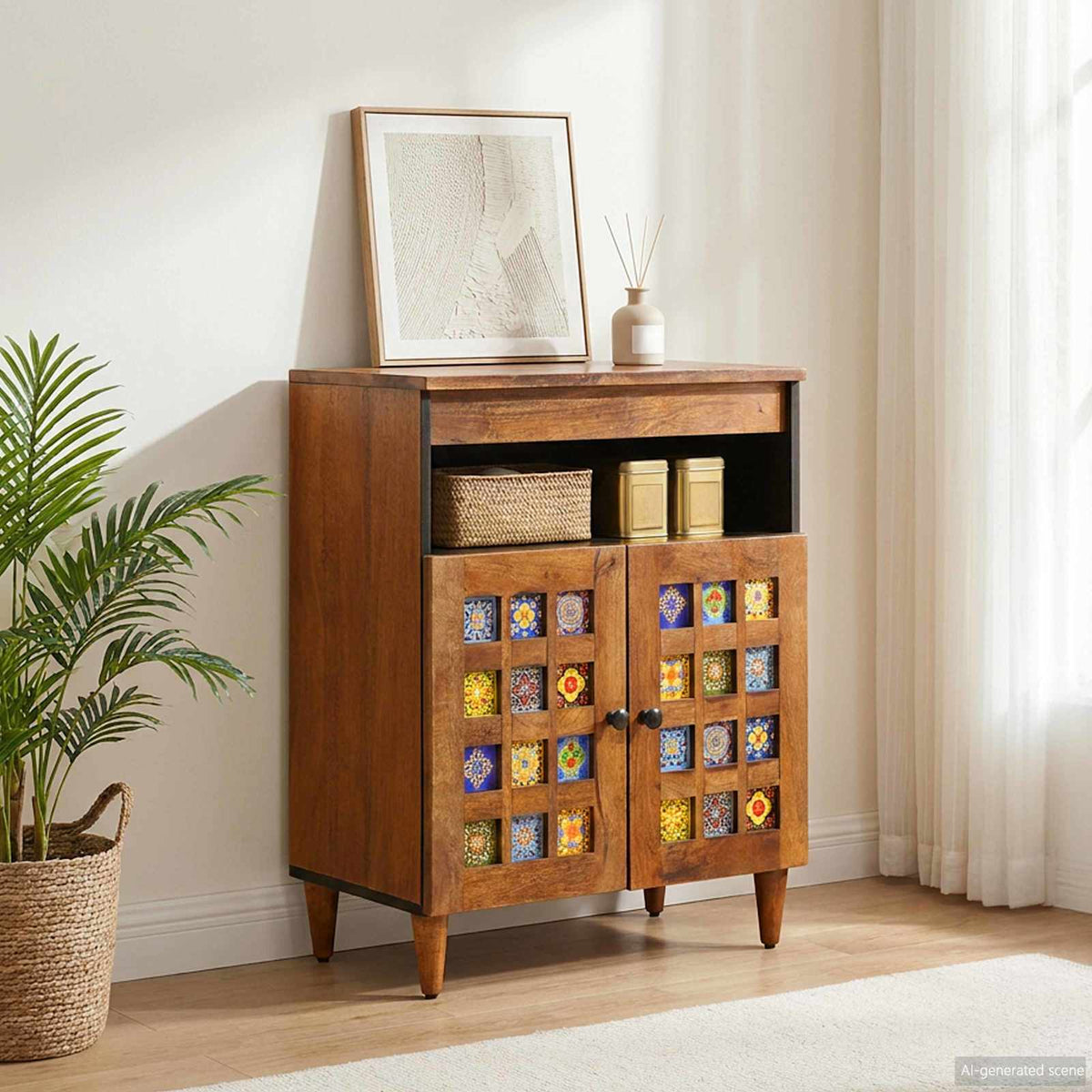 Sideboard Valnød 60 x 33 x 75 cm Massivt mangotræ