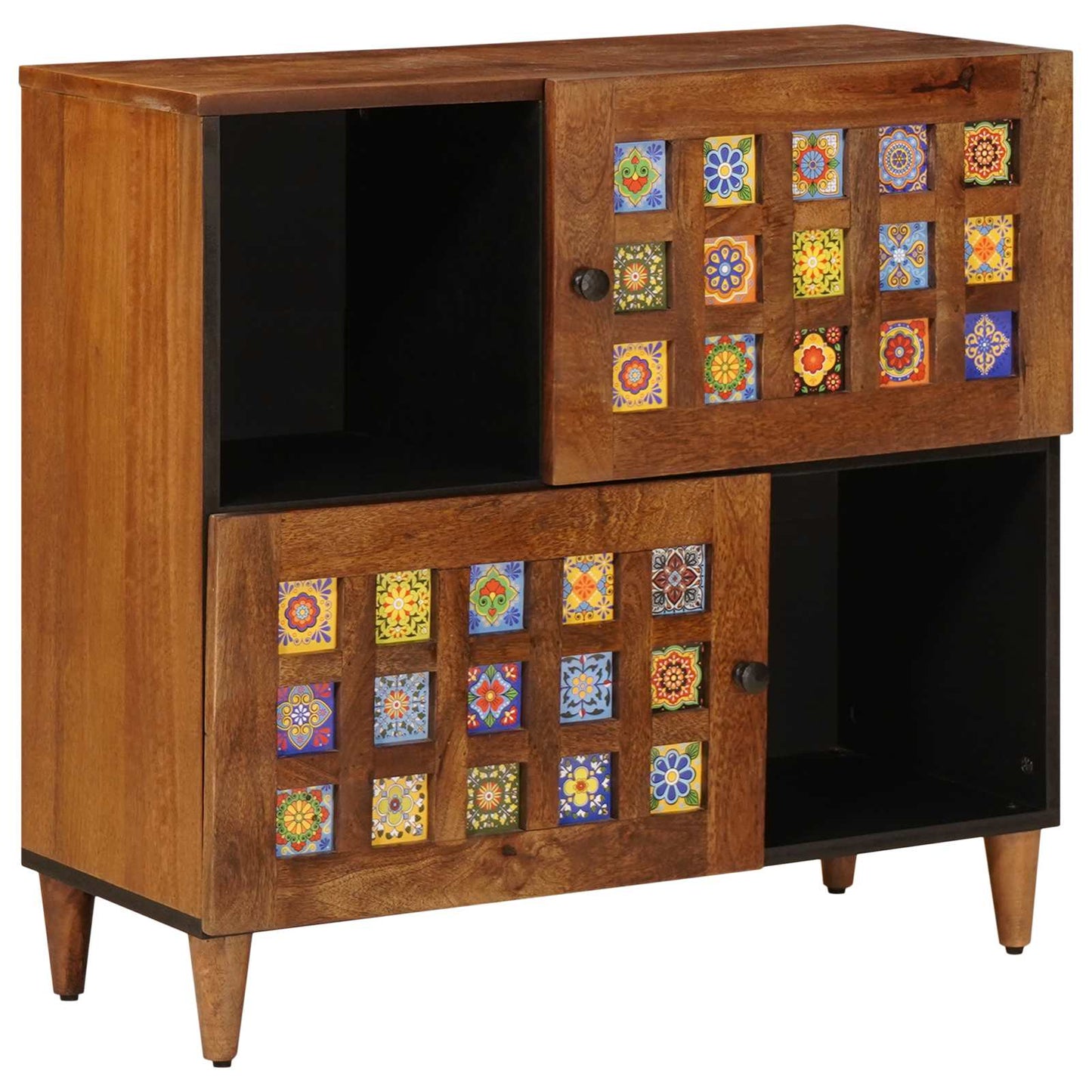 Sideboard med dør Valnød 80 x 33 x 75 cm Massivt mangotræ