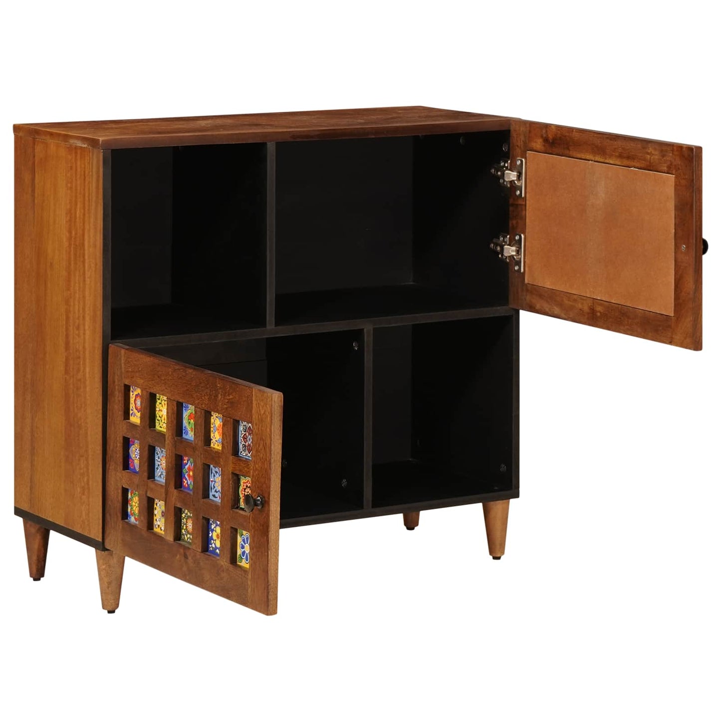 Sideboard med dør Valnød 80 x 33 x 75 cm Massivt mangotræ