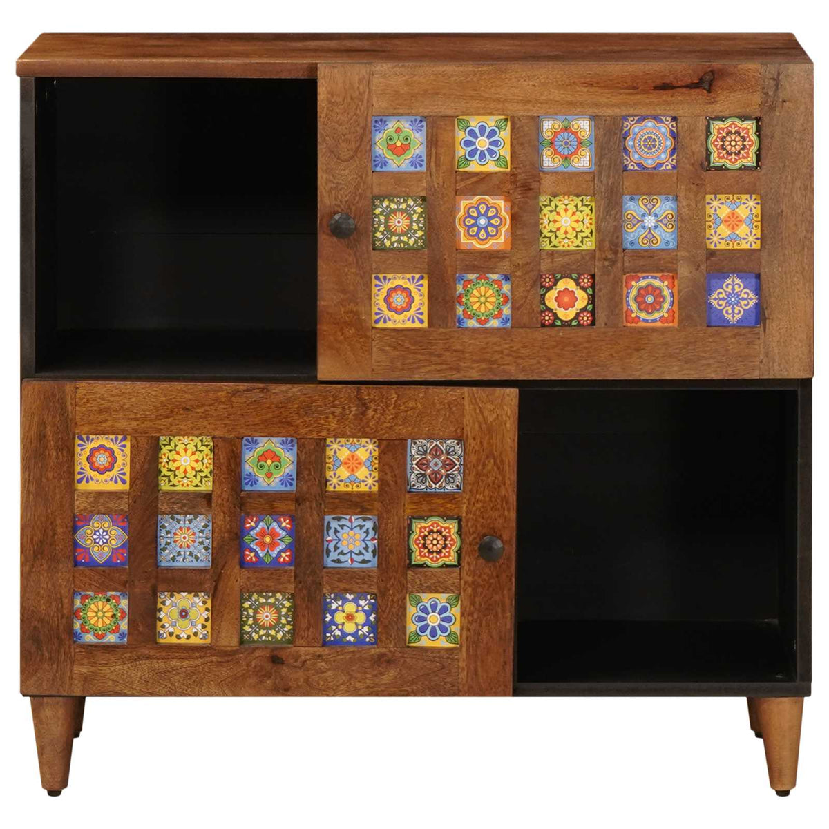 Sideboard med dør Valnød 80 x 33 x 75 cm Massivt mangotræ