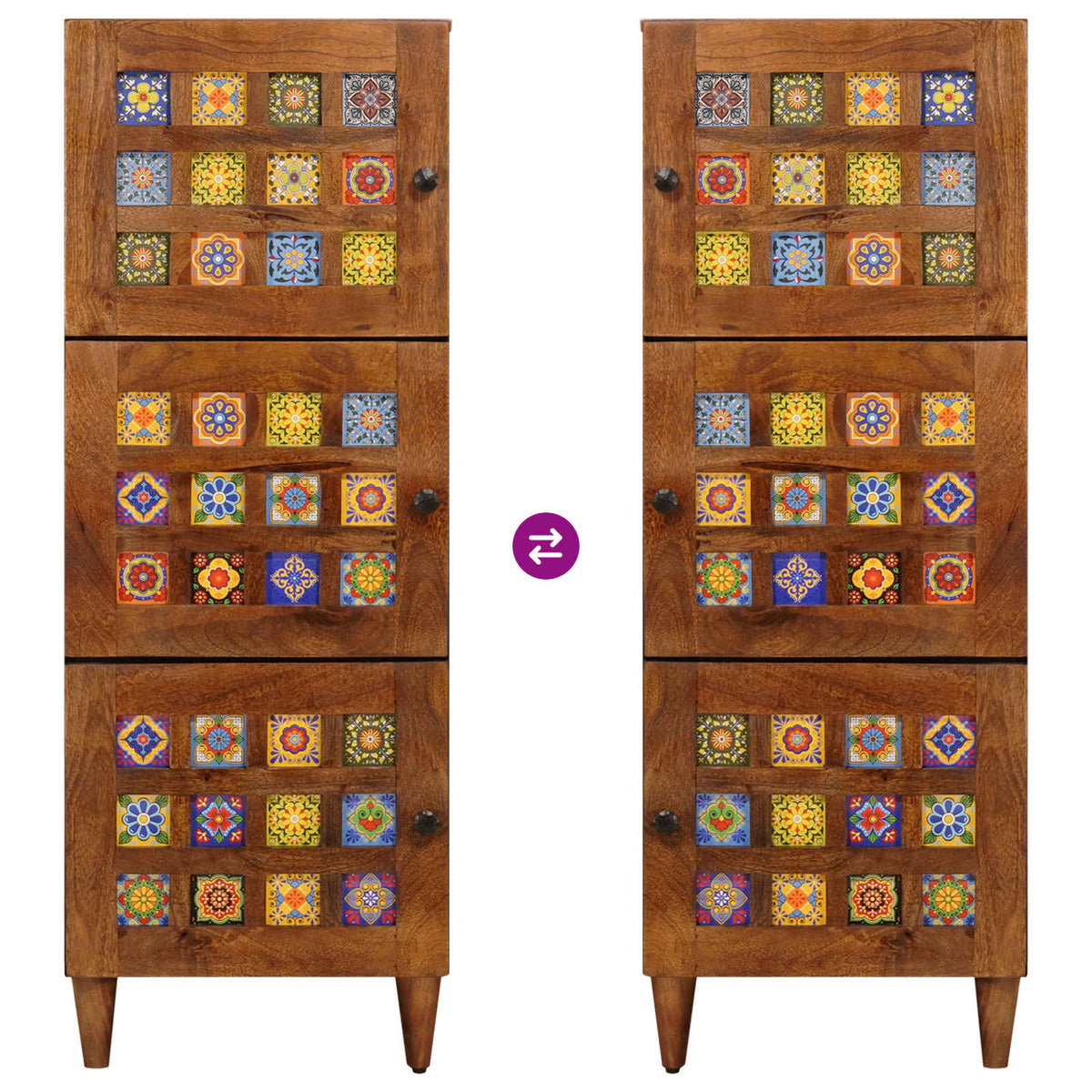 Highboard Valnød 40 x 33 x 110 cm Massivt mangotræ