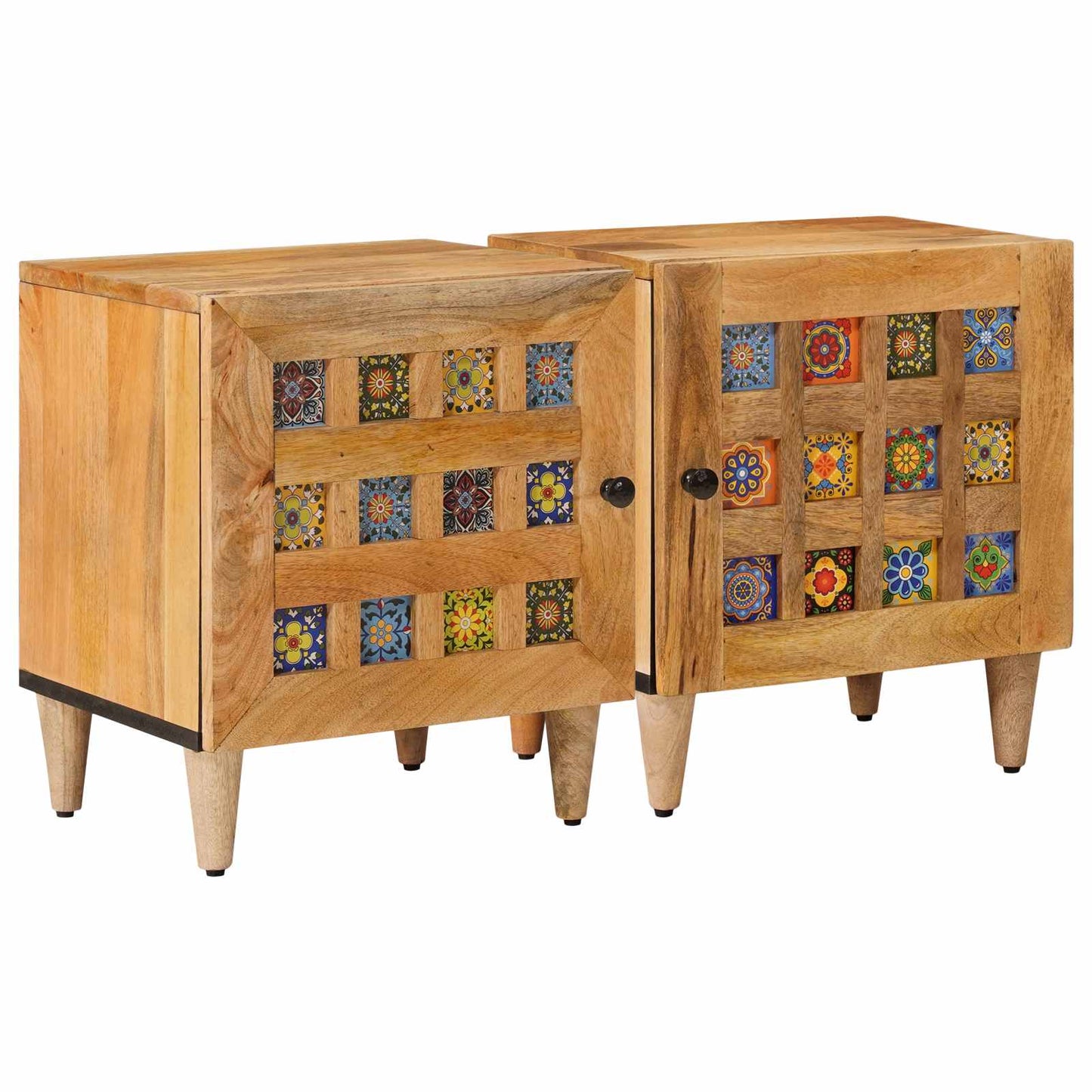 Natskab 2 stk. Naturfarvet 40 x 33 x 46 cm Massivt mangotræ