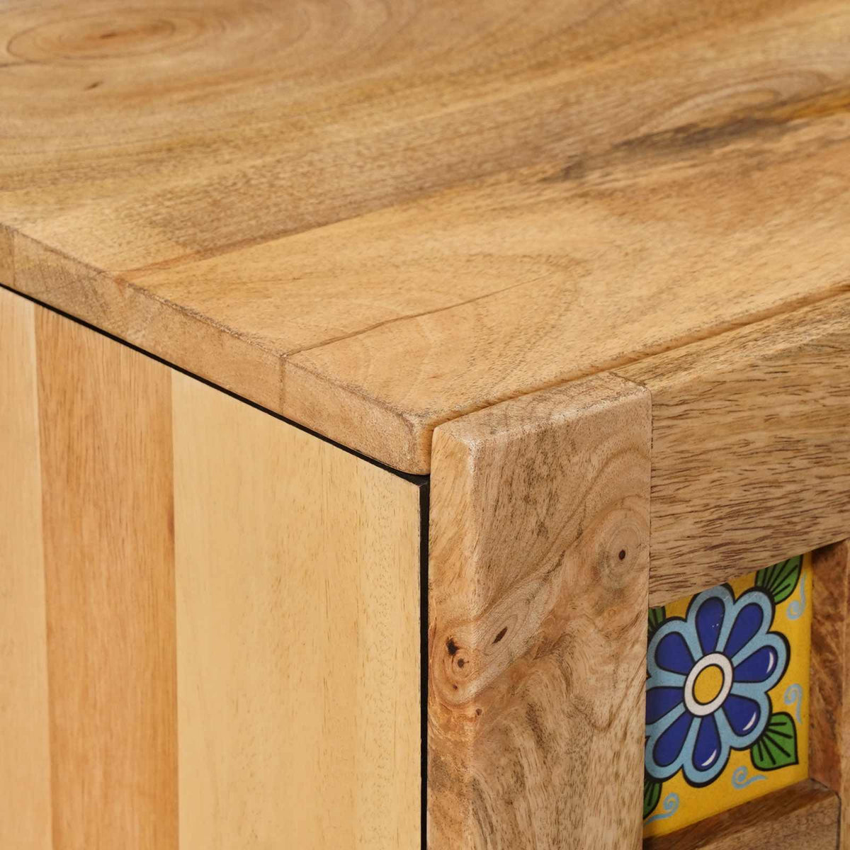 TV-skab med dør Naturfarvet 105 x 33,5 x 46 cm Massivt mangotræ