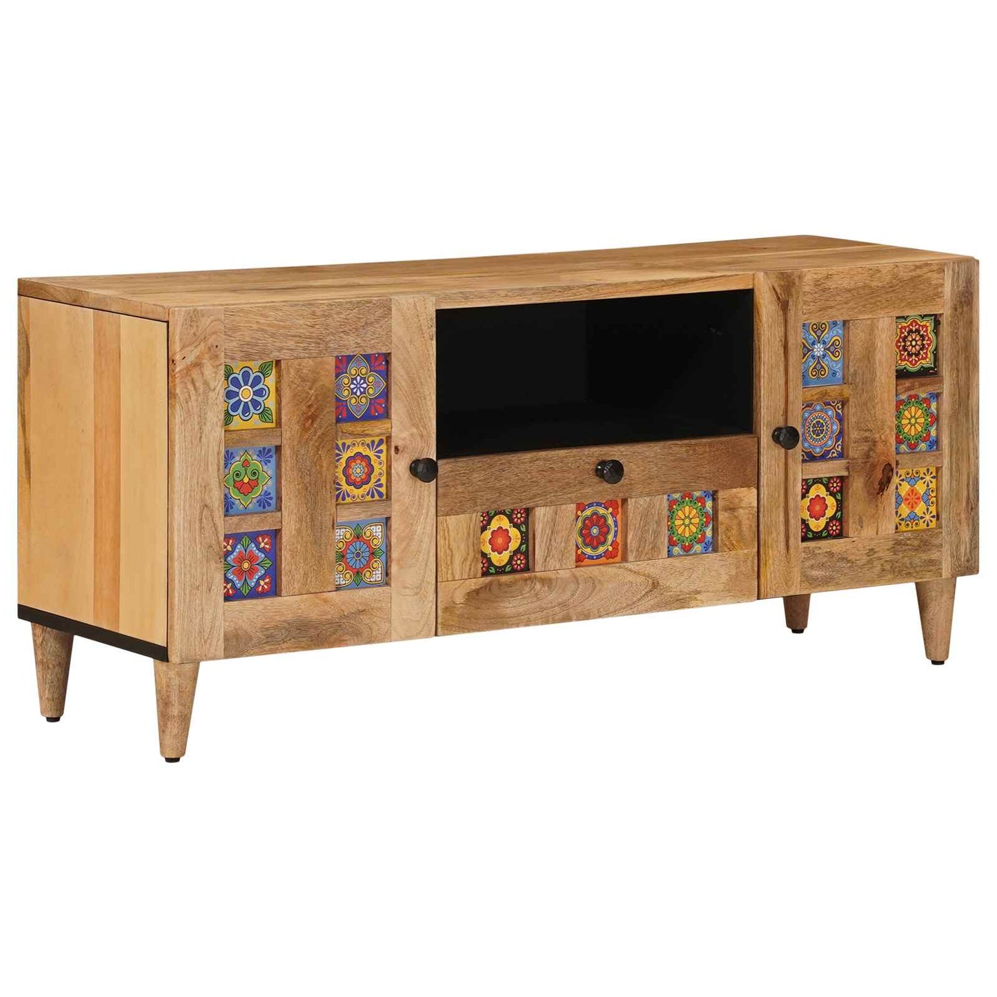 TV-skab med dør Naturfarvet 105 x 33,5 x 46 cm Massivt mangotræ