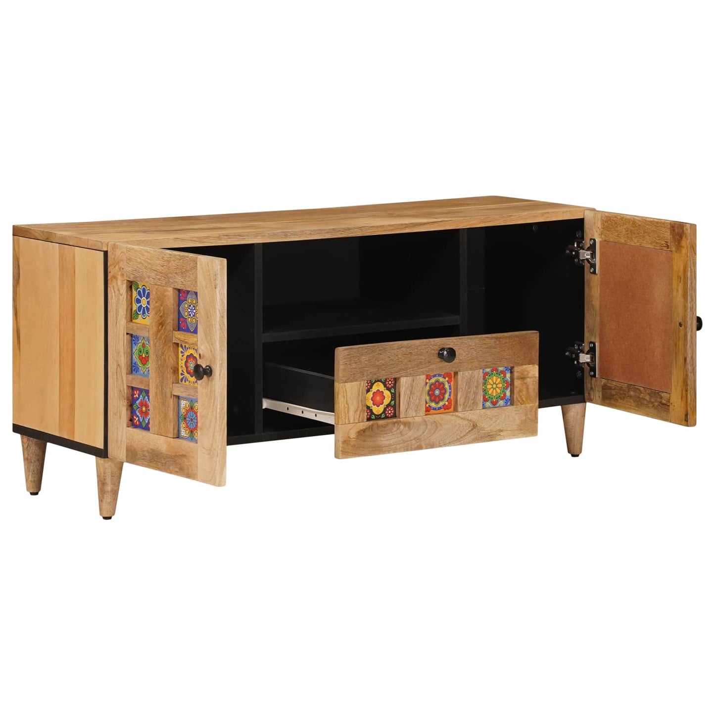 TV-skab med dør Naturfarvet 105 x 33,5 x 46 cm Massivt mangotræ