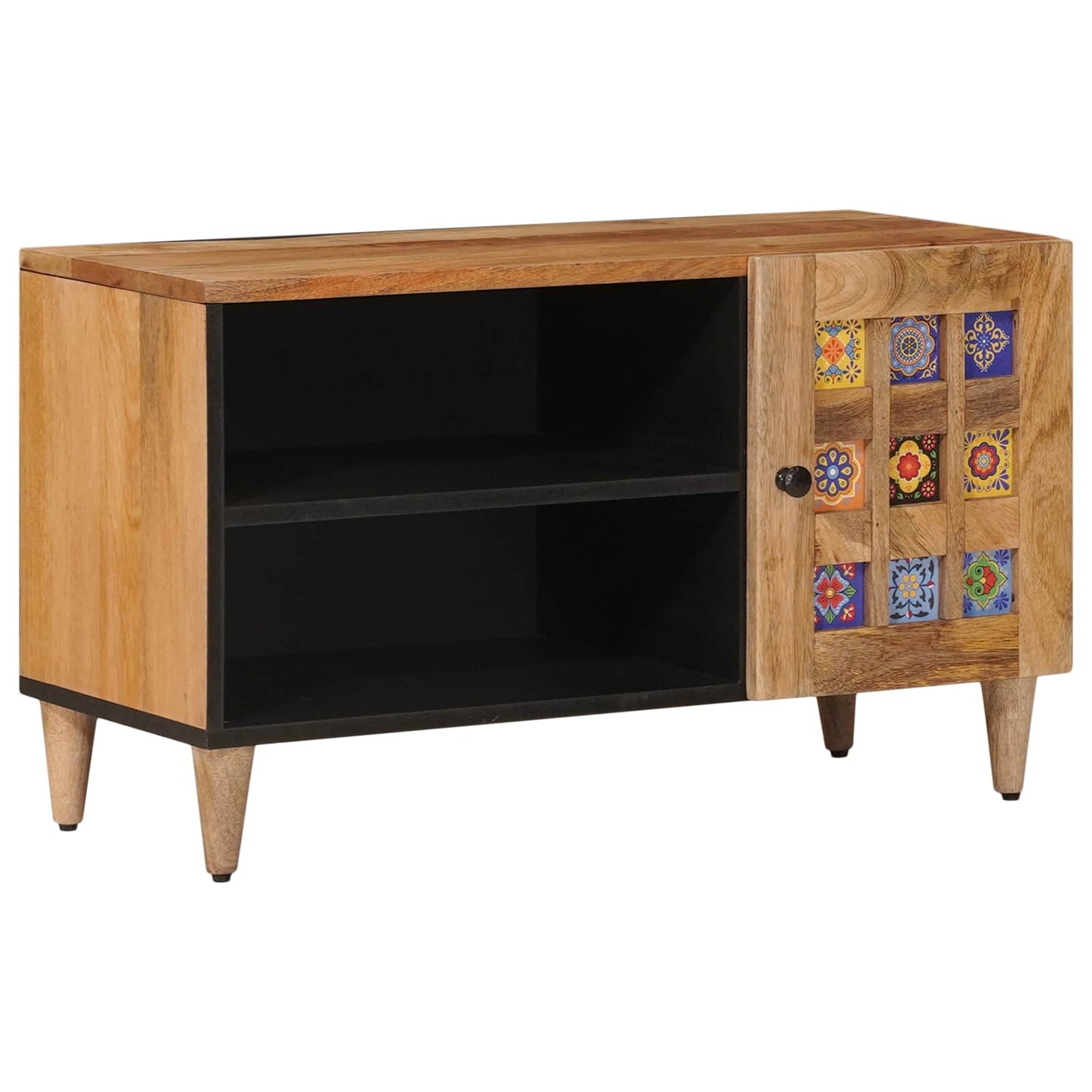 TV-skab med dør Naturfarvet 80 x 33 x 46 cm Massivt mangotræ