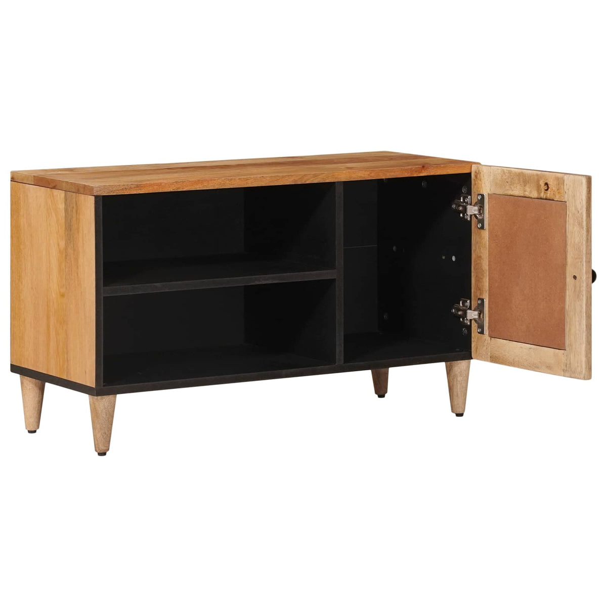 TV-skab med dør Naturfarvet 80 x 33 x 46 cm Massivt mangotræ
