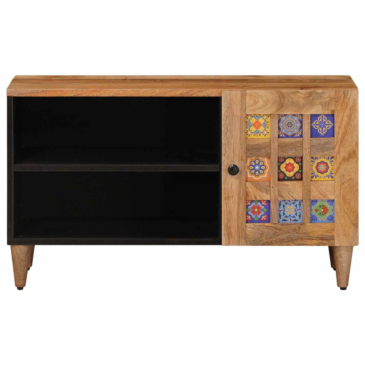 TV-skab med dør Naturfarvet 80 x 33 x 46 cm Massivt mangotræ