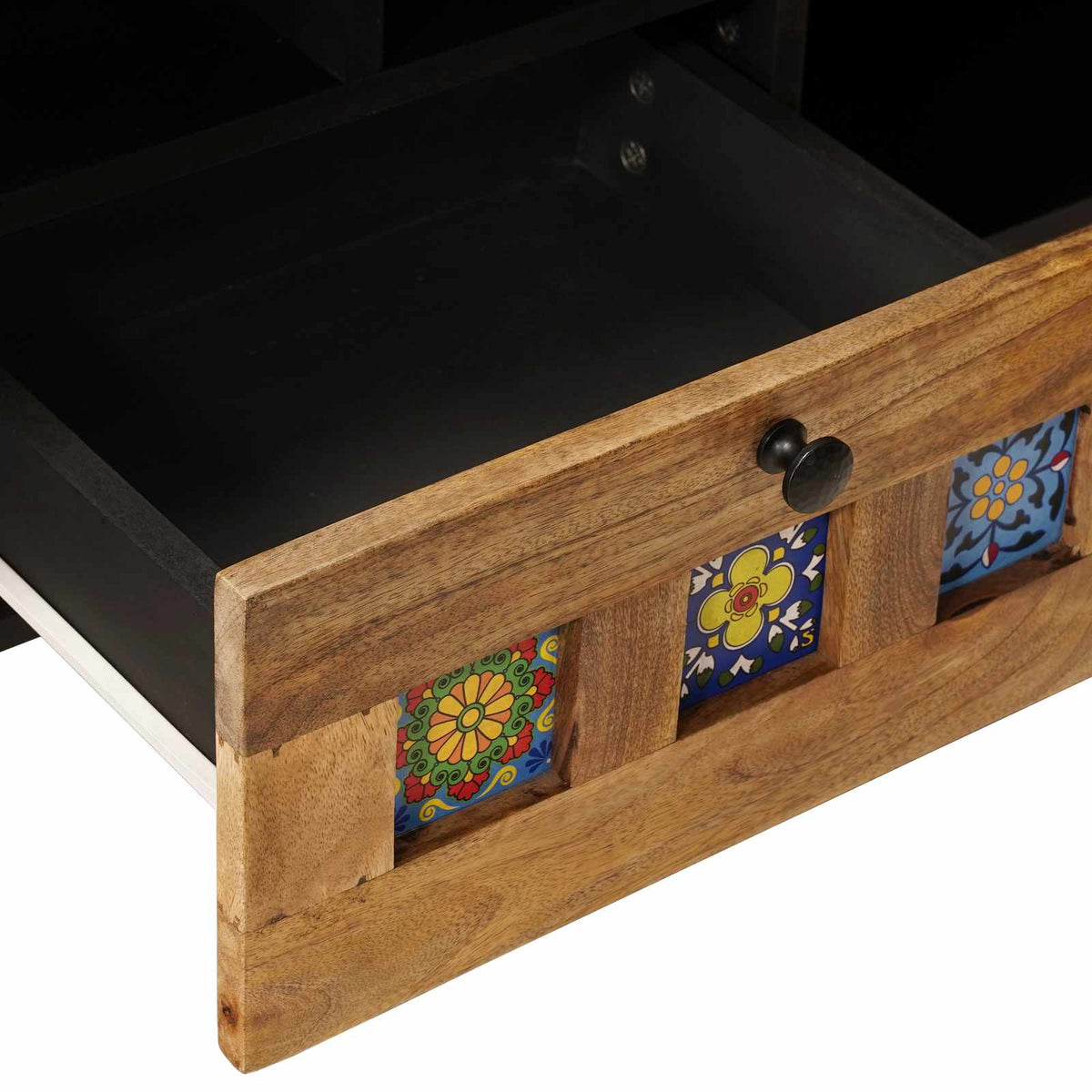 TV-skab med hylde Naturfarvet 100 x 33 x 46 cm Massivt mangotræ