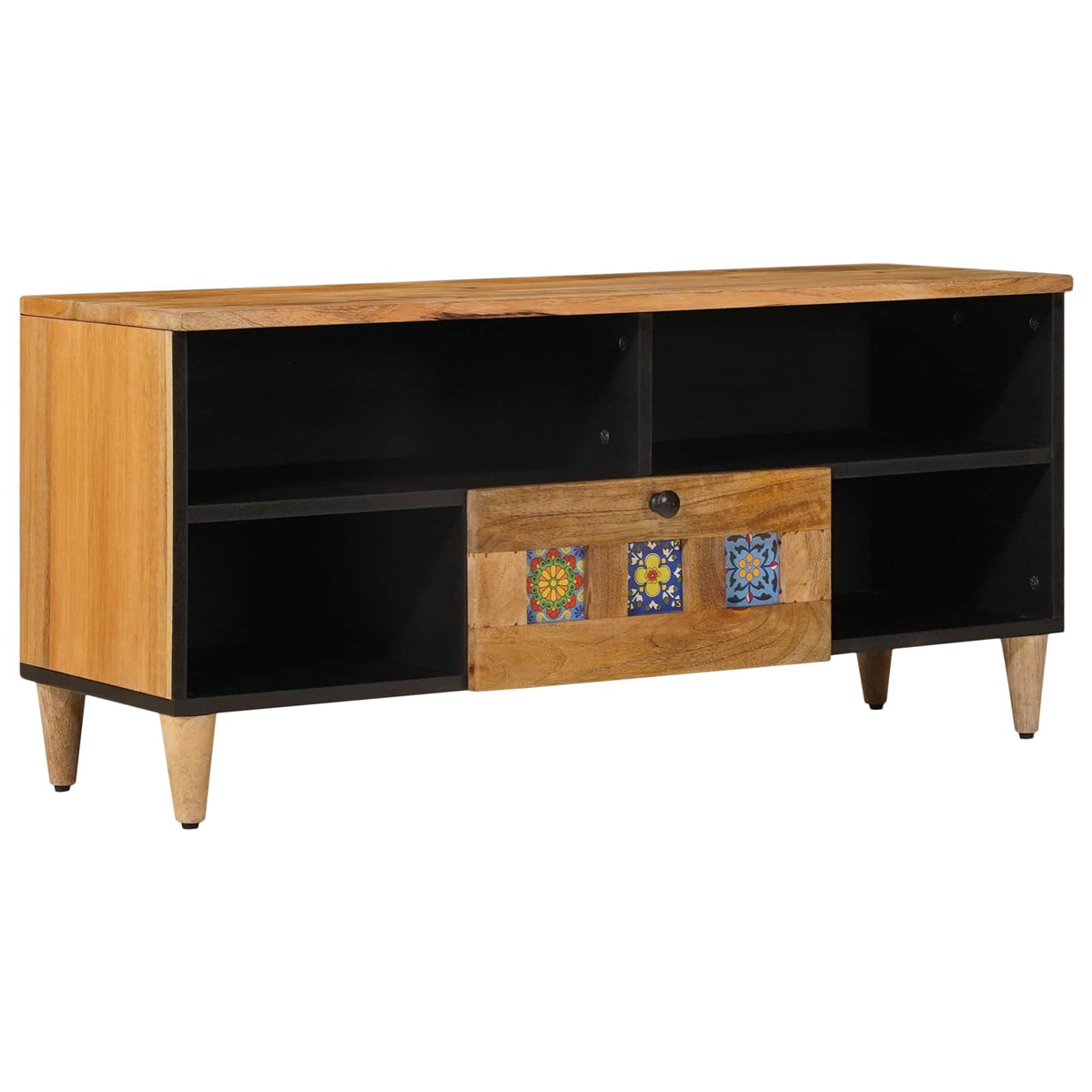 TV-skab med hylde Naturfarvet 100 x 33 x 46 cm Massivt mangotræ