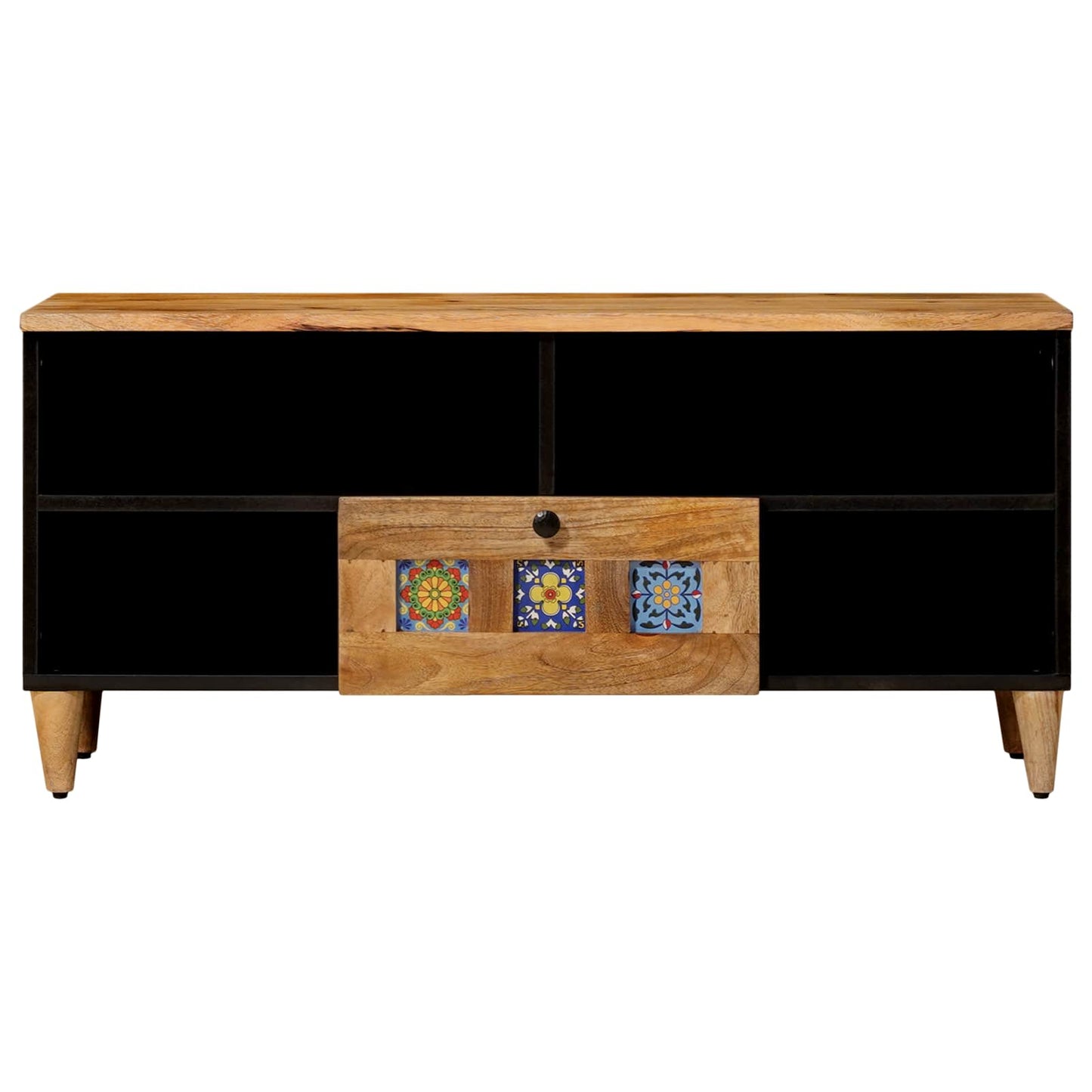 TV-skab med hylde Naturfarvet 100 x 33 x 46 cm Massivt mangotræ