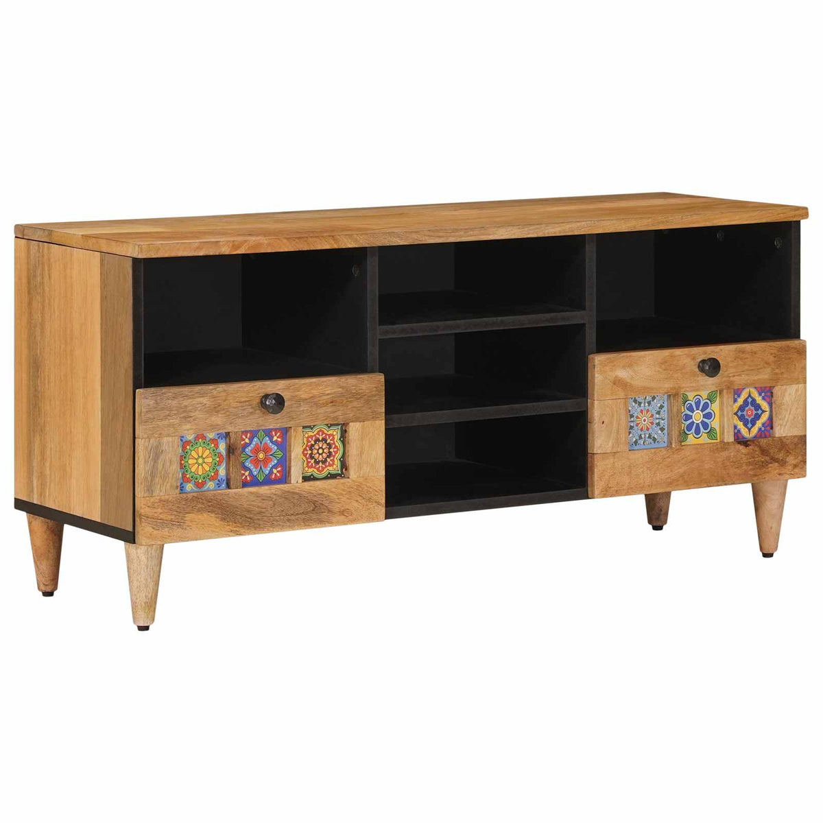TV-skab med hylde Naturfarvet 100 x 33 x 46 cm Massivt mangotræ