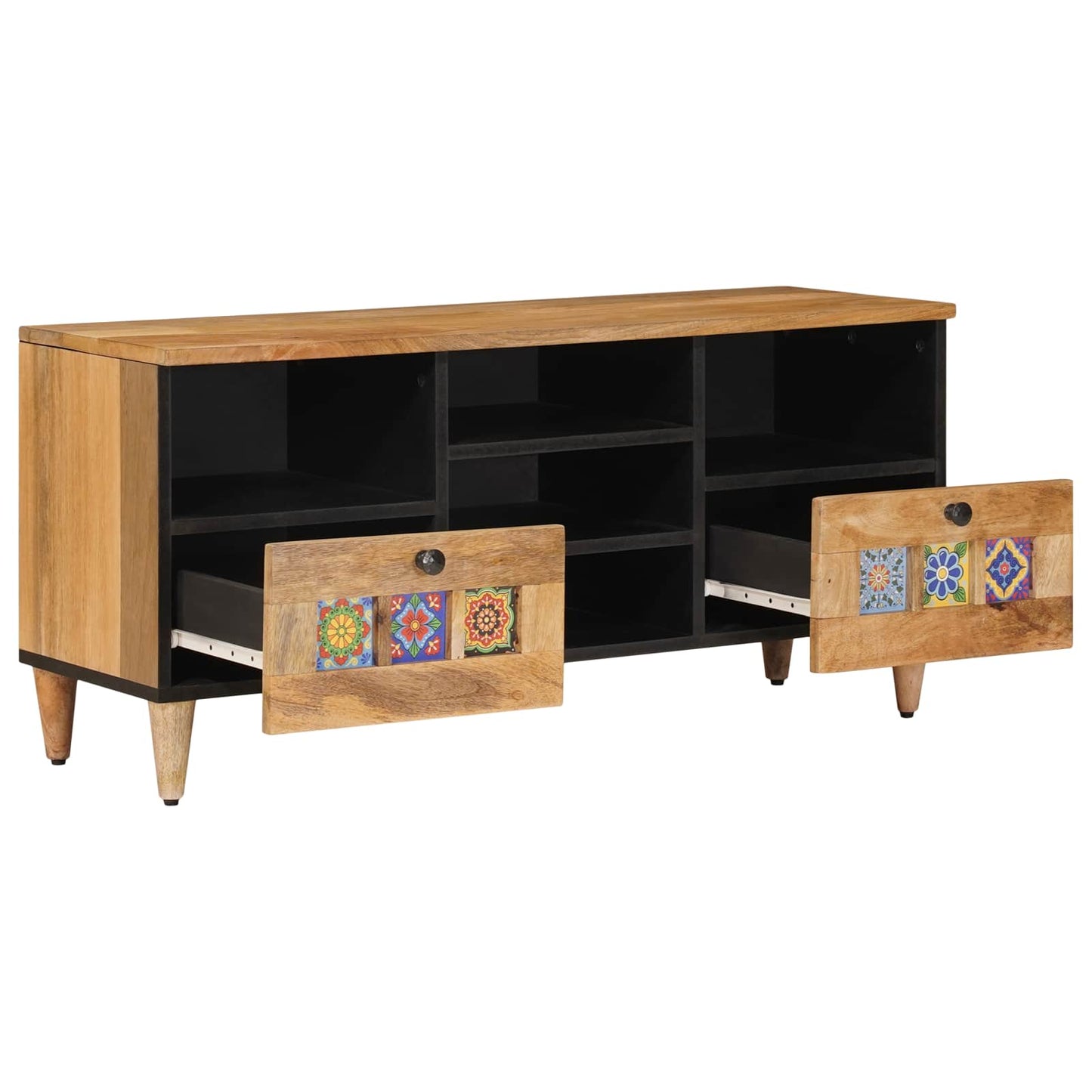 TV-skab med hylde Naturfarvet 100 x 33 x 46 cm Massivt mangotræ