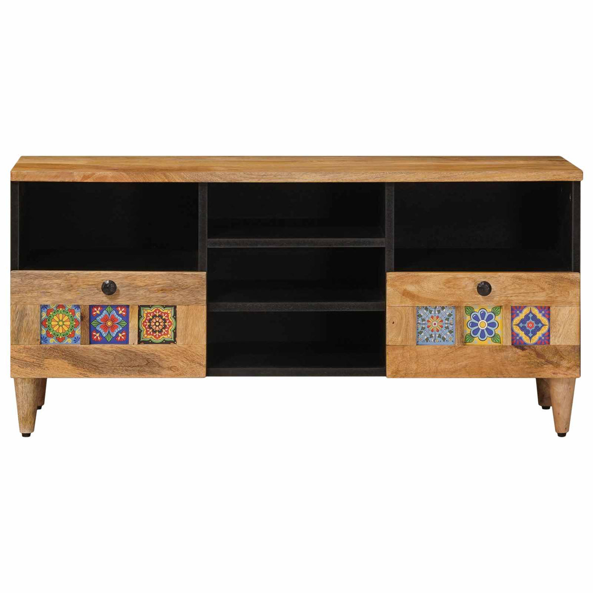 TV-skab med hylde Naturfarvet 100 x 33 x 46 cm Massivt mangotræ