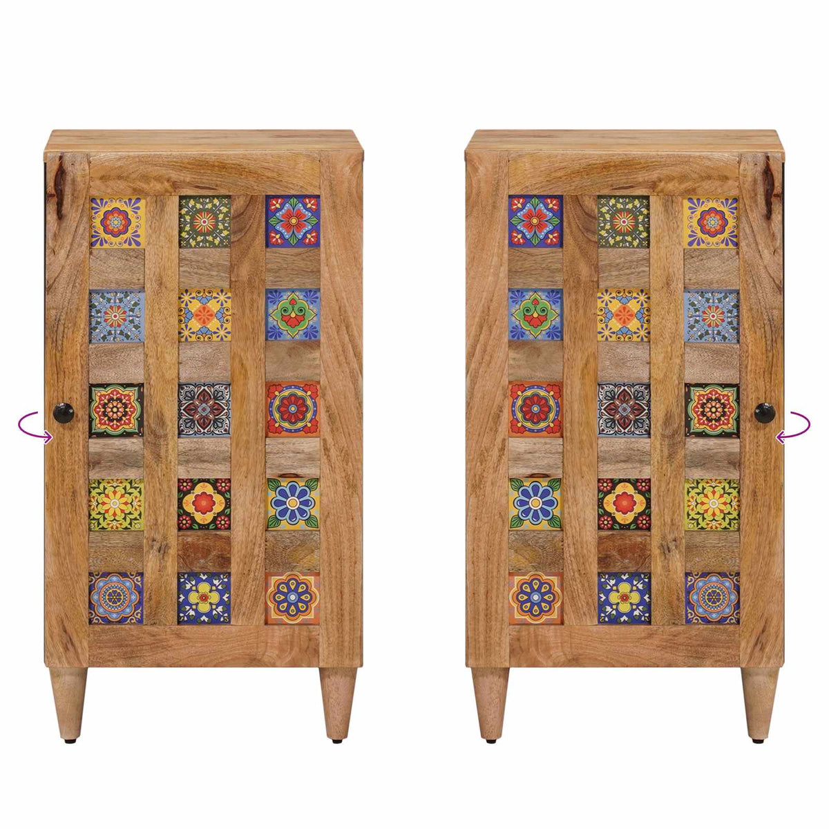 Sideboard med dør Naturfarvet 40 x 33 x 75 cm Massivt mangotræ