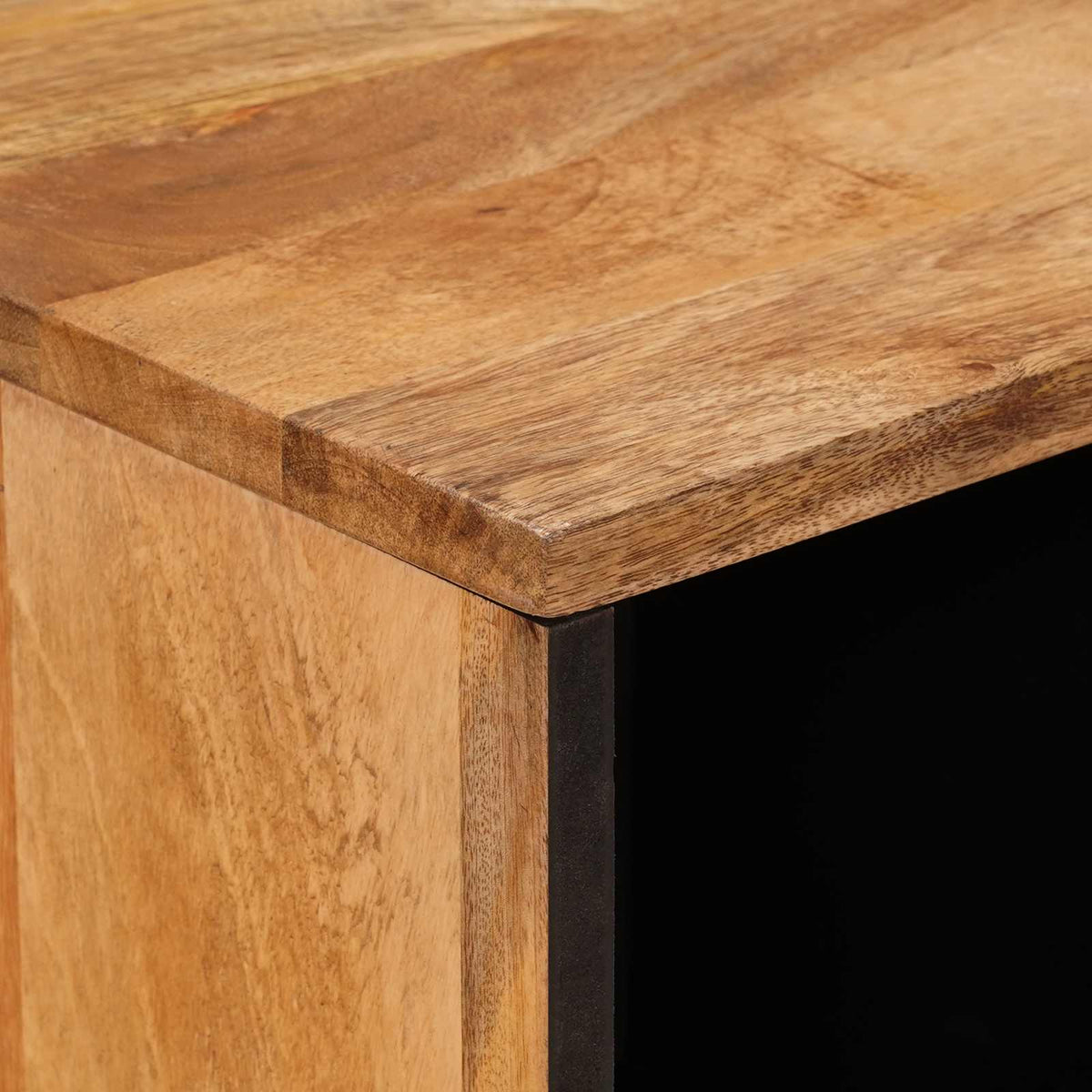Sideboard med dør Naturfarvet 80 x 33 x 75 cm Massivt mangotræ