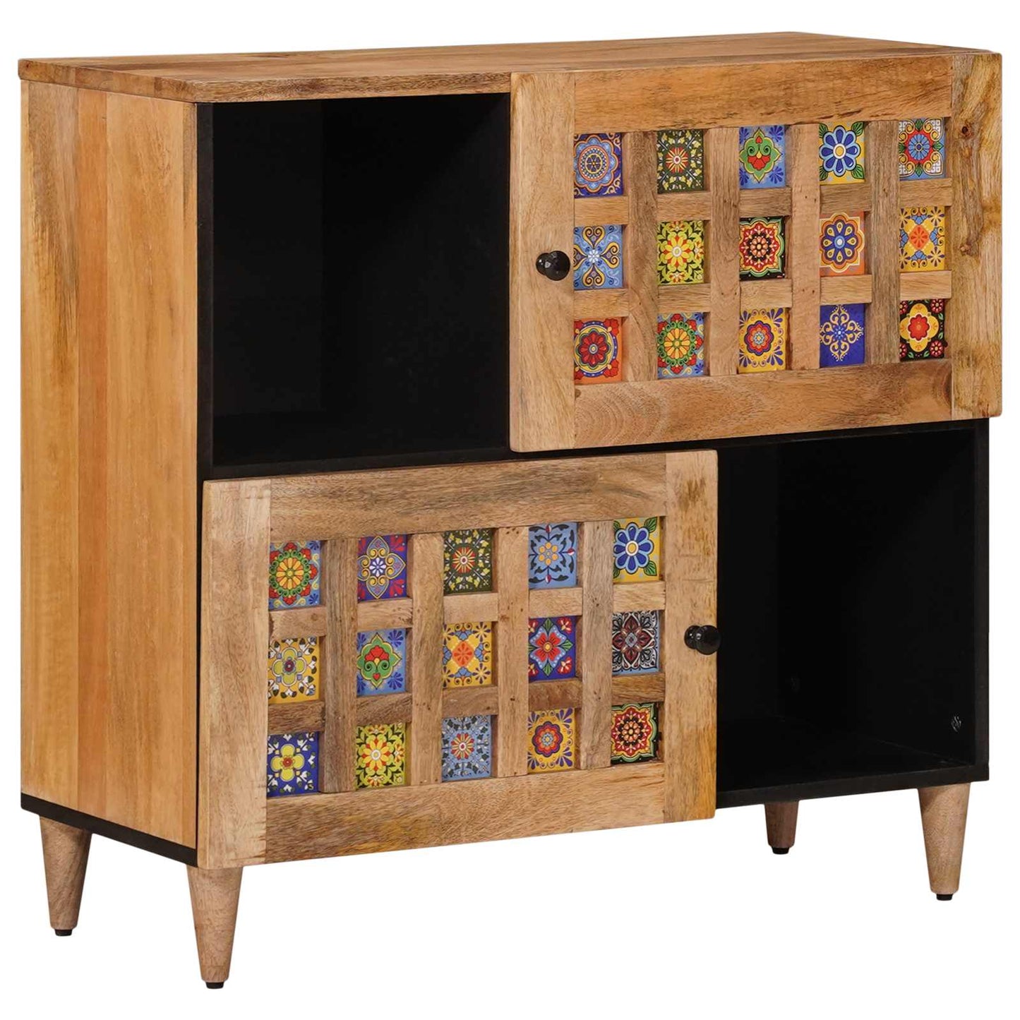 Sideboard med dør Naturfarvet 80 x 33 x 75 cm Massivt mangotræ