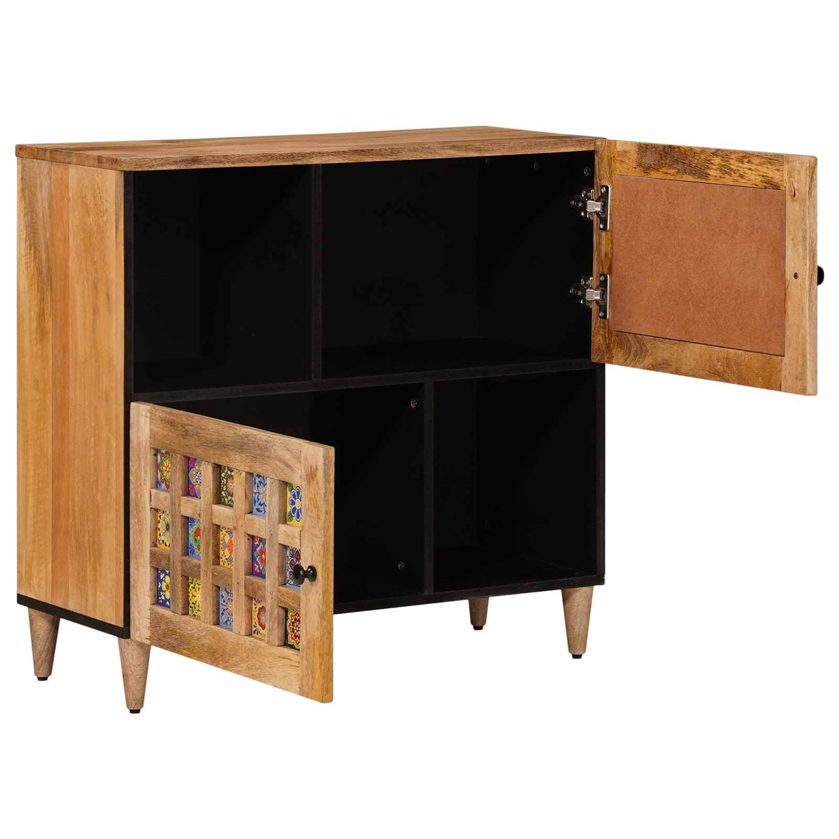 Sideboard med dør Naturfarvet 80 x 33 x 75 cm Massivt mangotræ