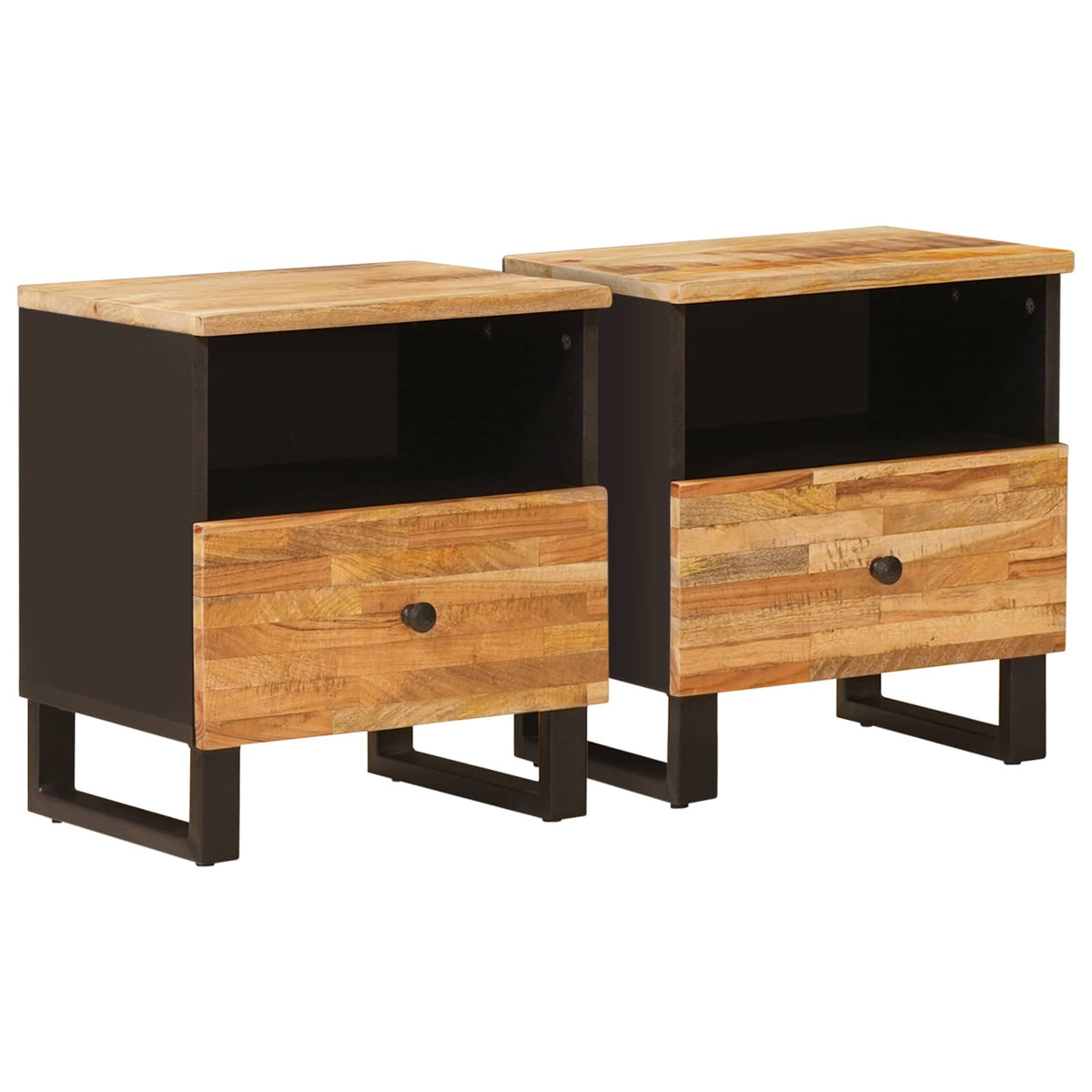 Sengekabinett 2 stk. Brun 40 x 33 x 46 cm Massivt mangotræ