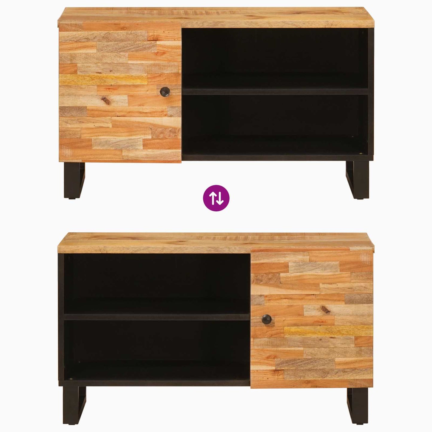 TV-skab Brun 80 x 33 x 46 cm Massivt mangotræ