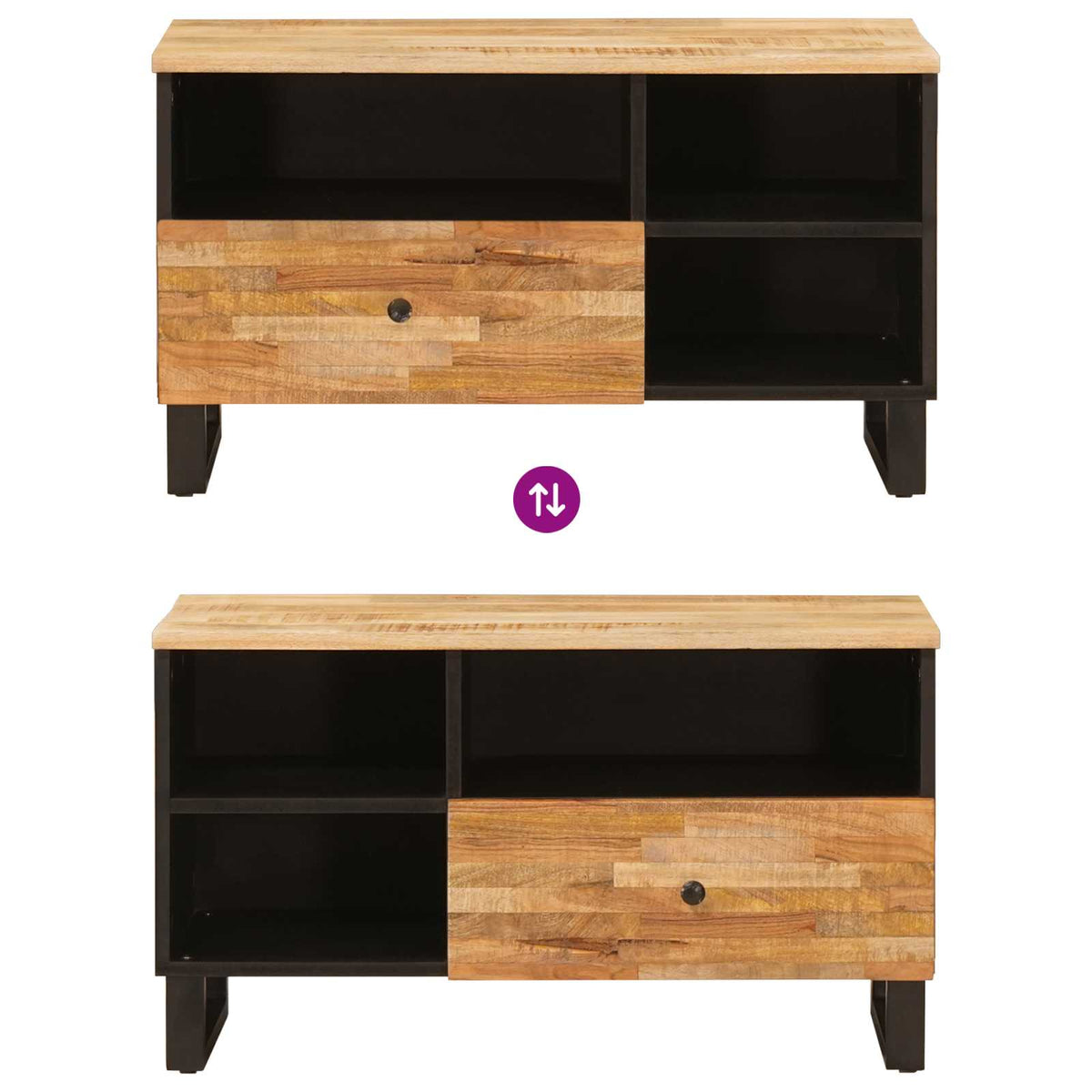 TV-skab Brun 80 x 33 x 46 cm Massivt mangotræ