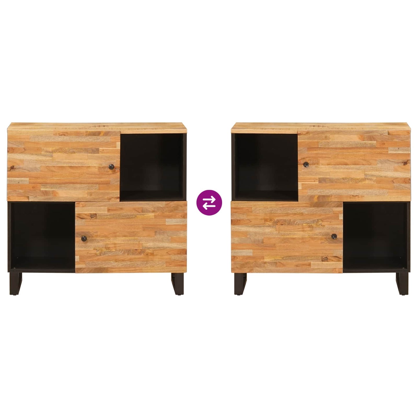 Sideskab Brun 80 x 33 x 75 cm Massivt mangotræ