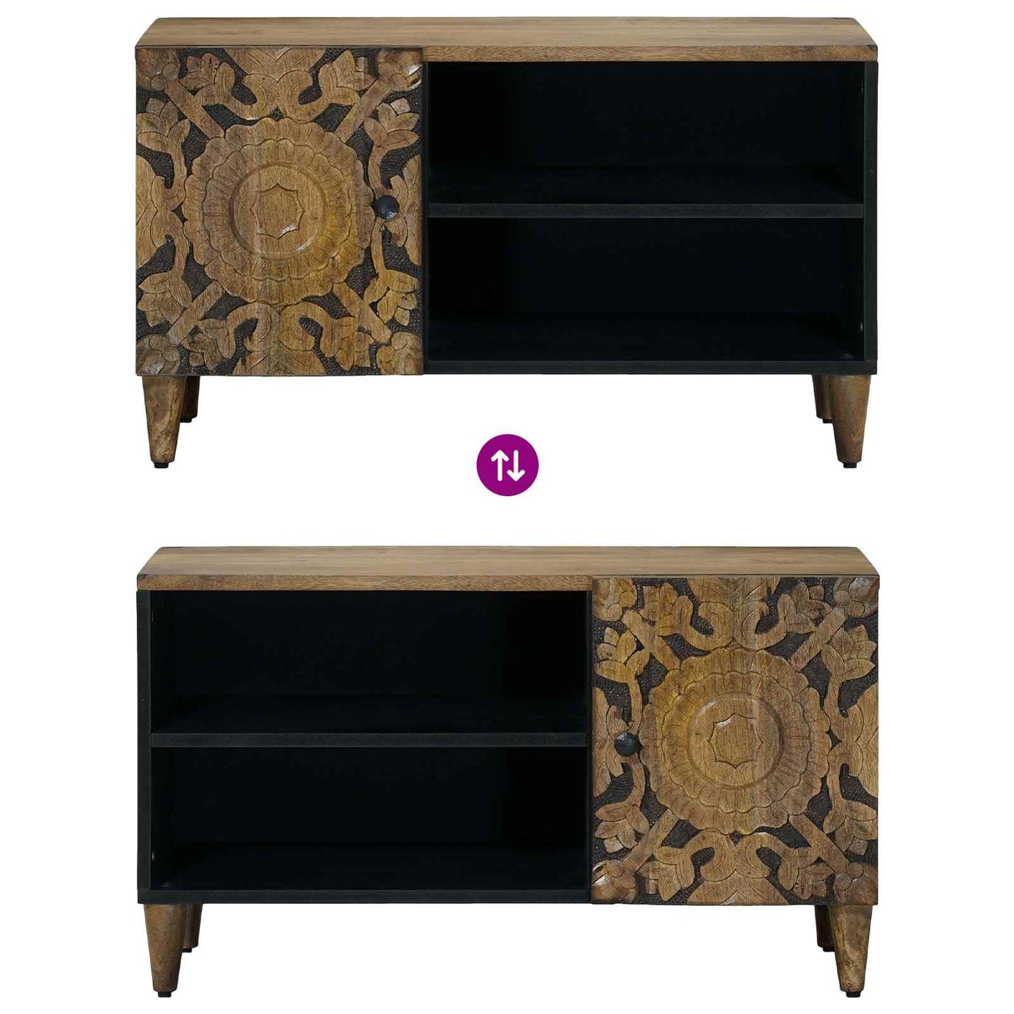 TV-skab Brun 80 x 33 x 46 cm Massivt mangotræ