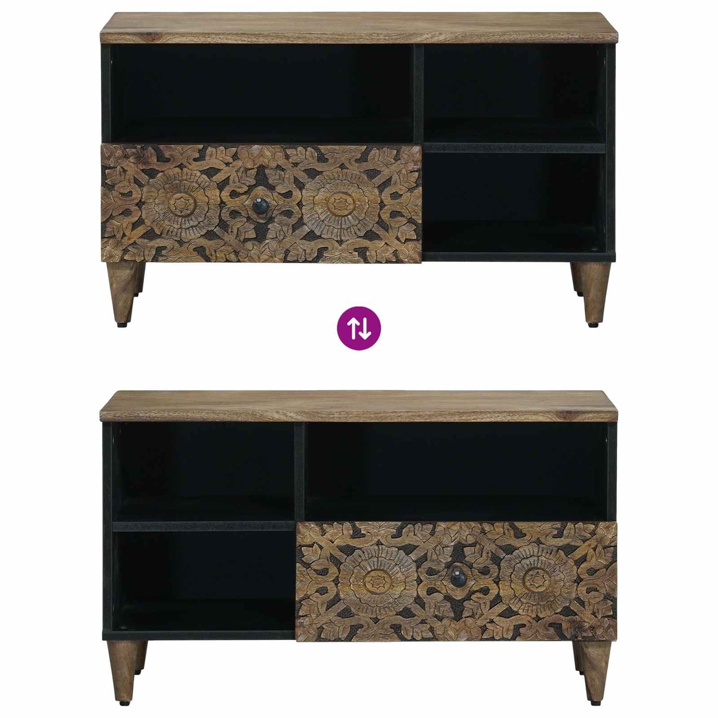 TV-skab Brun 80 x 33 x 46 cm Massivt mangotræ