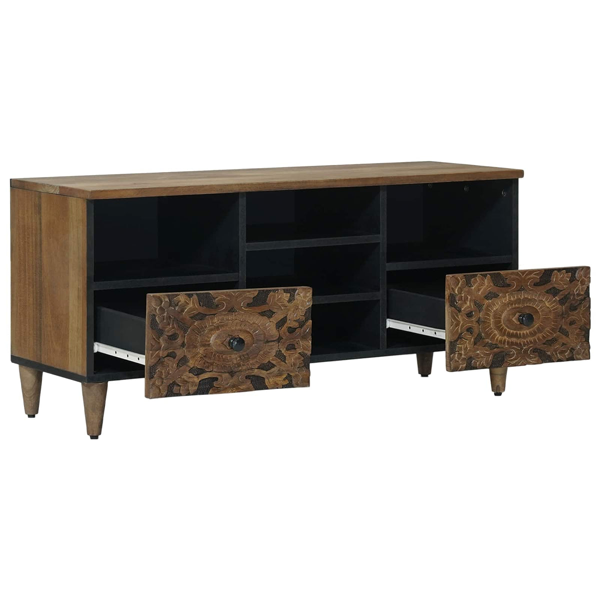 TV-skab Brun 100 x 33 x 46 cm Massivt mangotræ