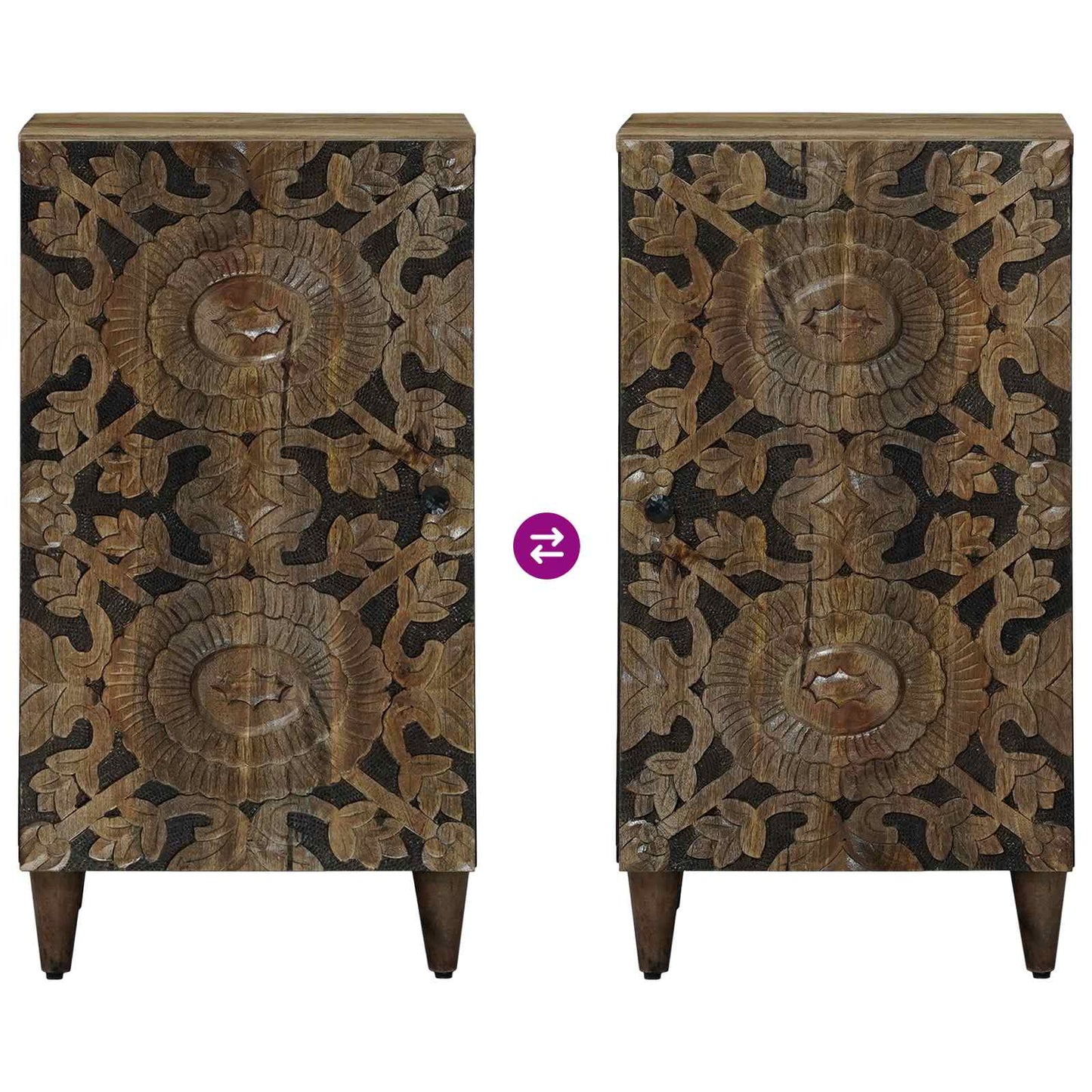 Sideboard med dør Brun 40 x 33,5 x 75 cm Massivt mangotræ