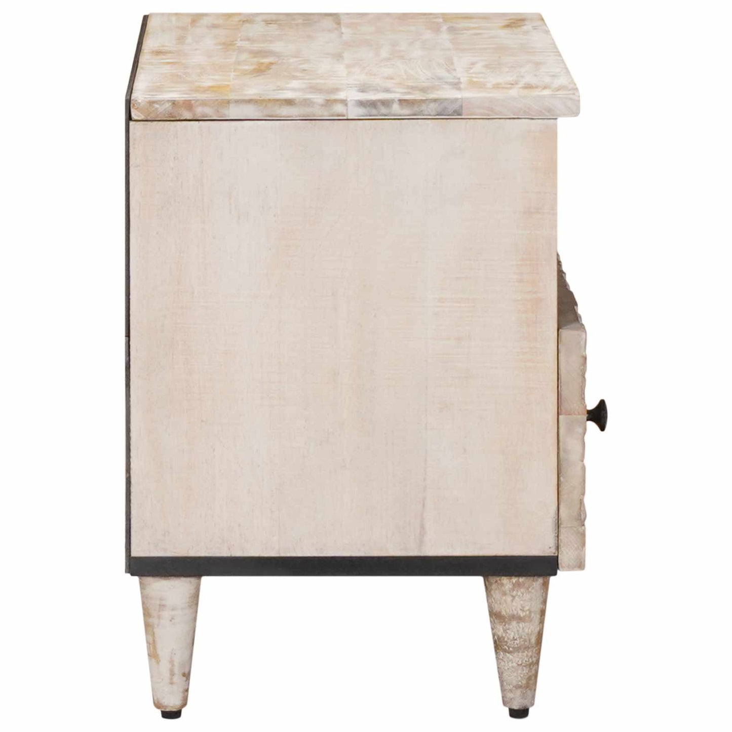 TV-skab Hvid 70 x 33,5 x 46 cm Massivt mangotræ
