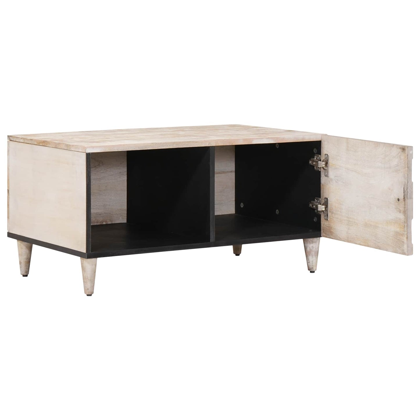 Sofabord Hvid 80 x 50 x 40 cm Massivt mangotræ