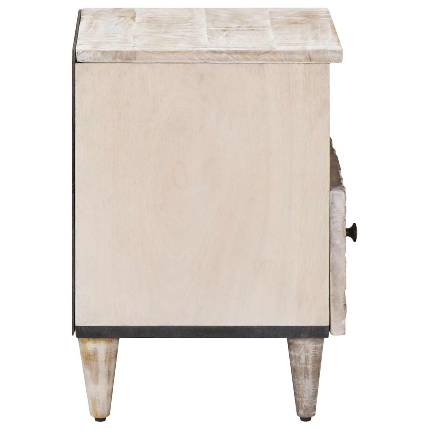 Sengekabinett 2 stk. Hvid 40 x 33 x 46 cm Massivt mangotræ