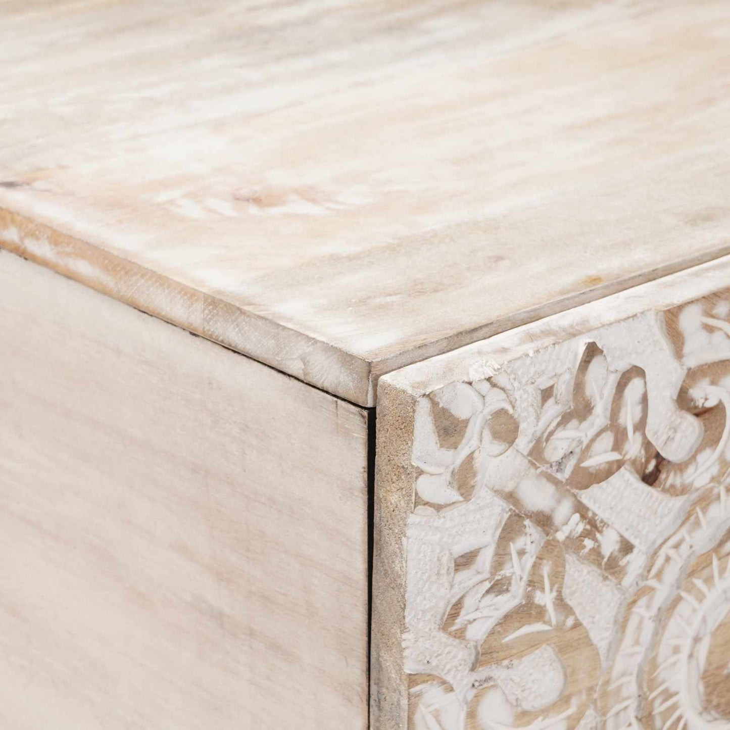 Sofabord Hvid 100 x 54 x 40 cm Massivt mangotræ