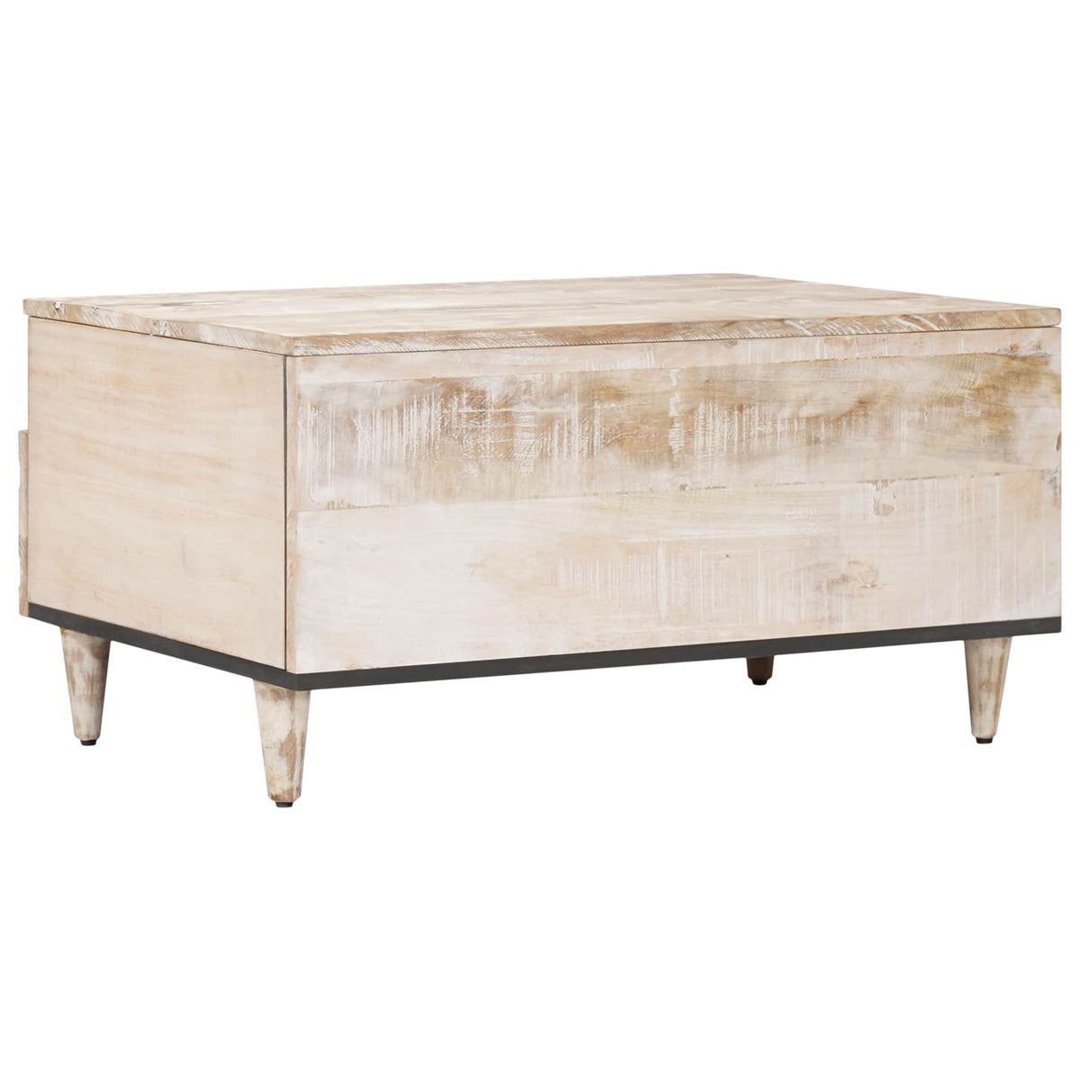 Sofabord Hvid 80 x 54 x 40 cm Massivt mangotræ