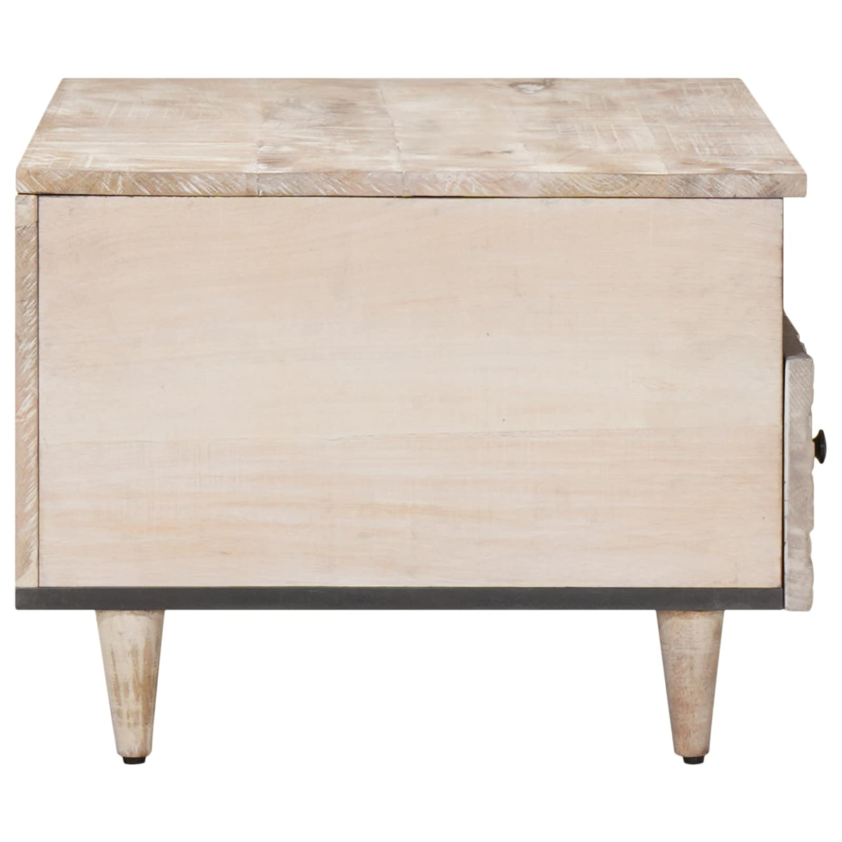 Sofabord Hvid 80 x 54 x 40 cm Massivt mangotræ