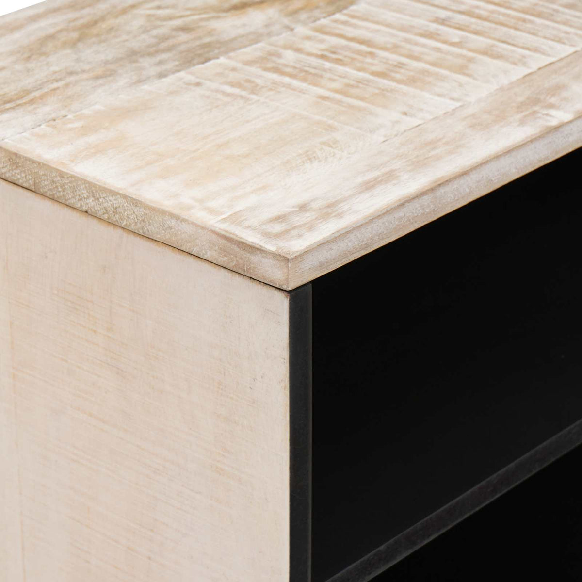 TV-skab med hylde Hvid 80 x 31,5 x 46 cm Massivt mangotræ