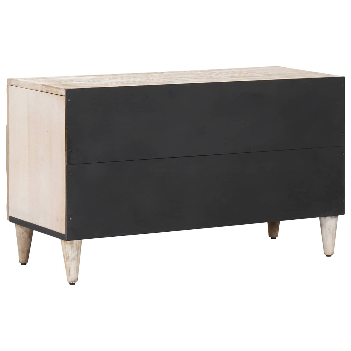TV-skab med hylde Hvid 80 x 31,5 x 46 cm Massivt mangotræ