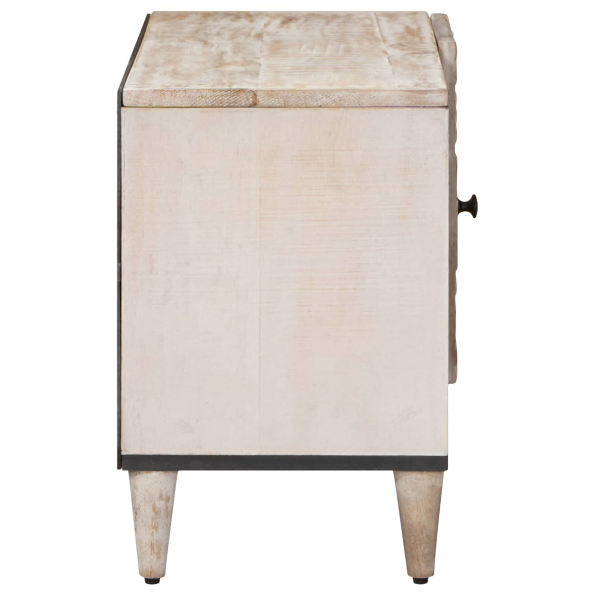 TV-skab med hylde Hvid 80 x 31,5 x 46 cm Massivt mangotræ